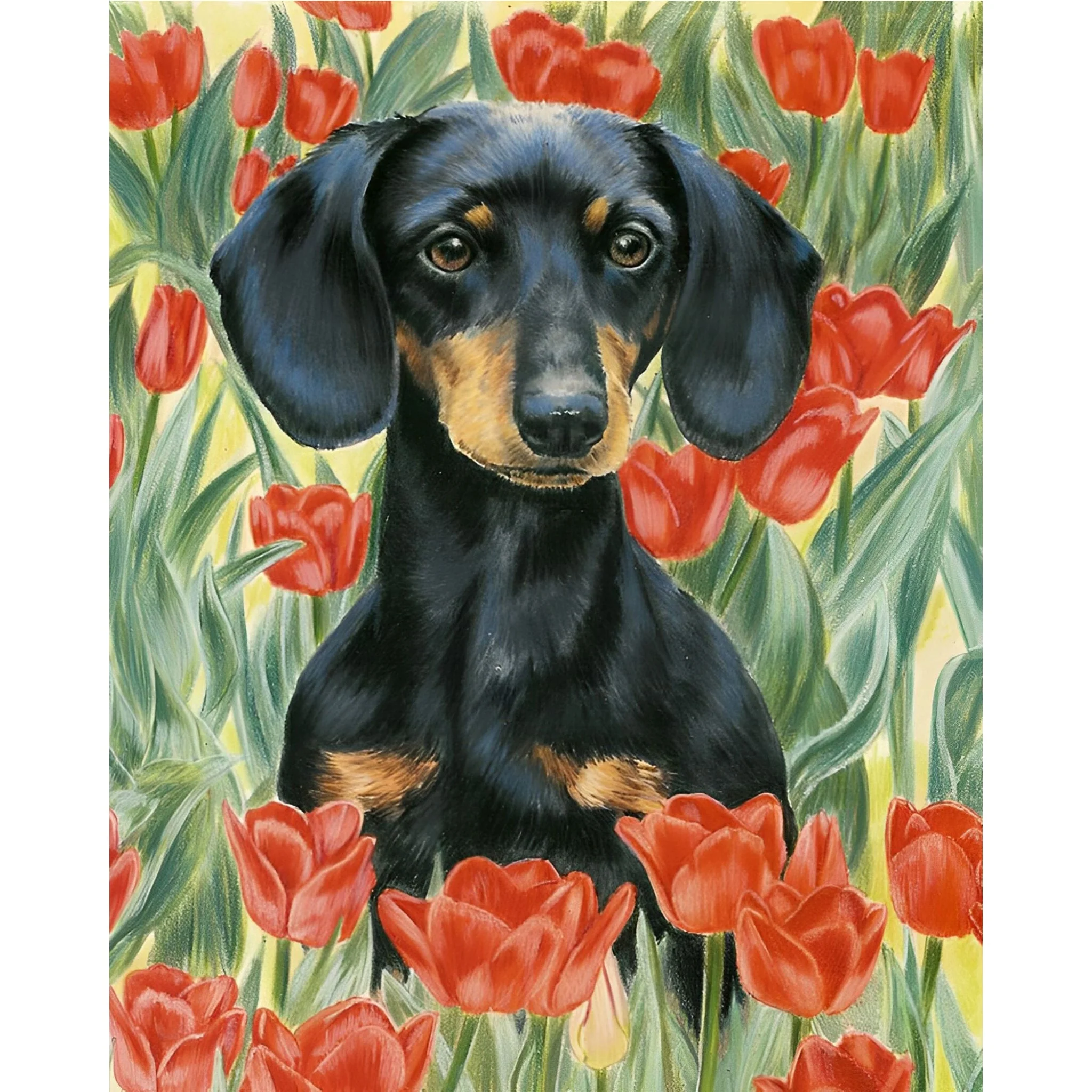 Dachshund Flower | Diamond Painting - Image 2