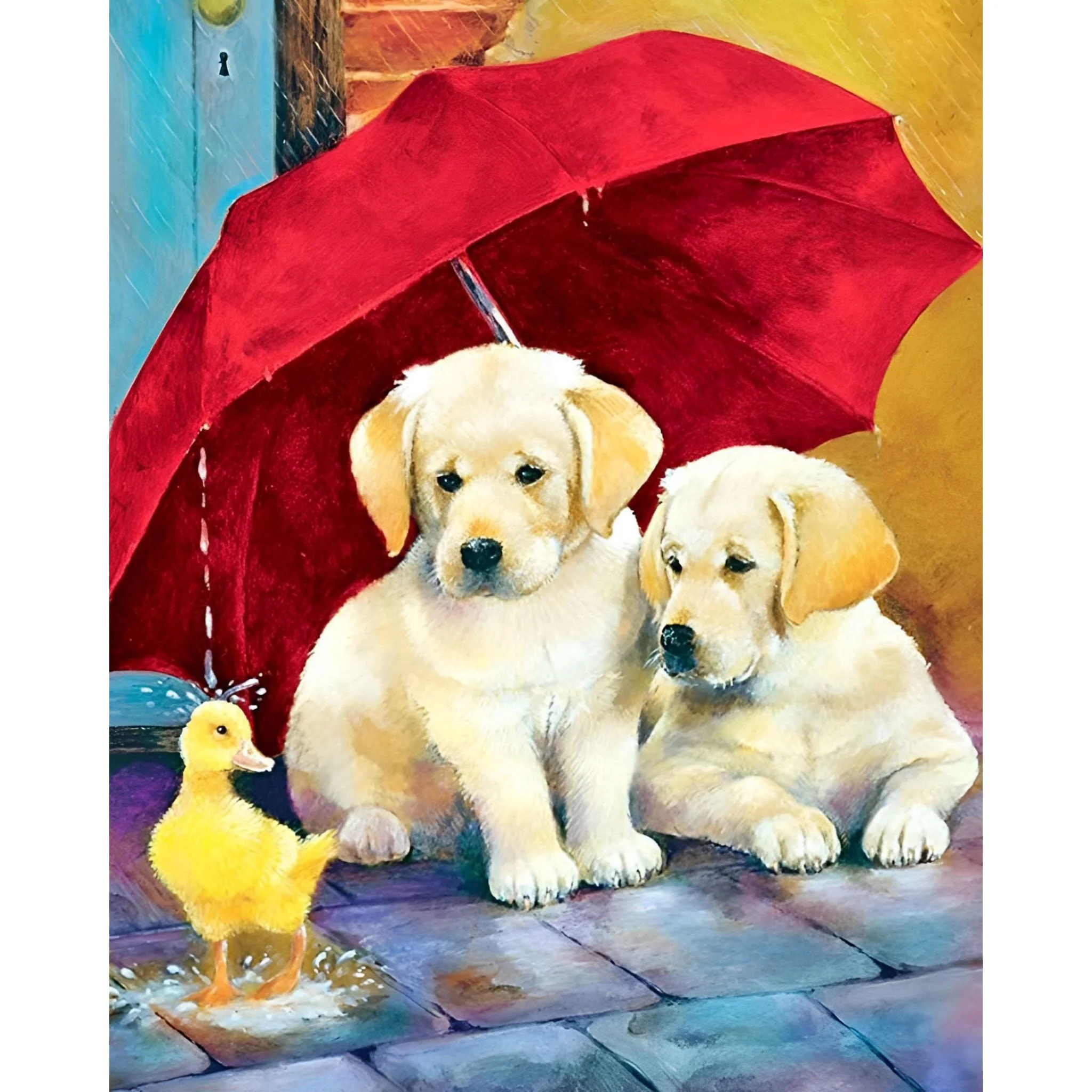 Dogs and Duck | Diamond Painting - Image 2