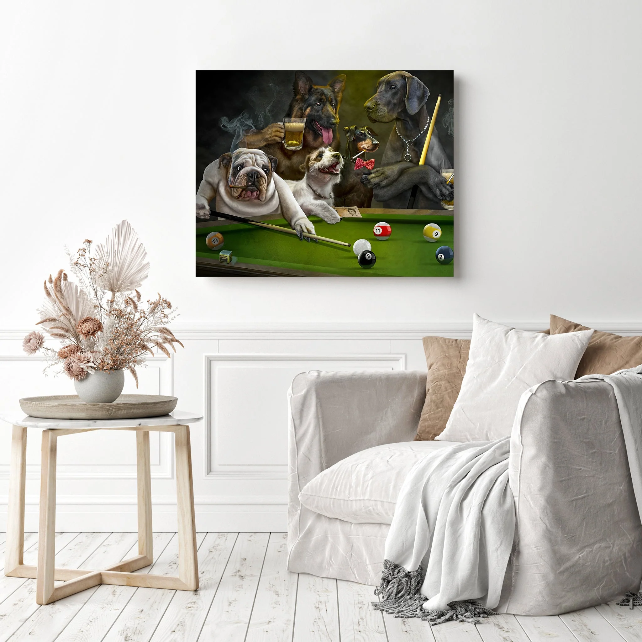 Dogs playing Billiards | Diamond Painting - Image 3