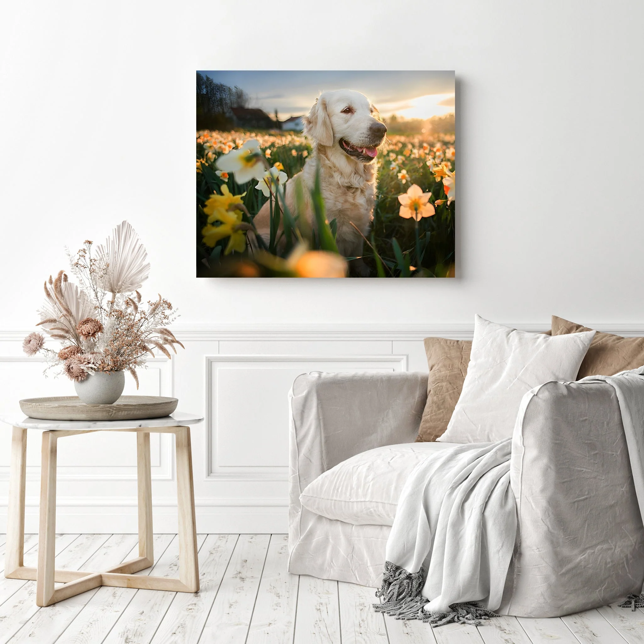 Golden Retriever and Flower | Diamond Painting - Image 3