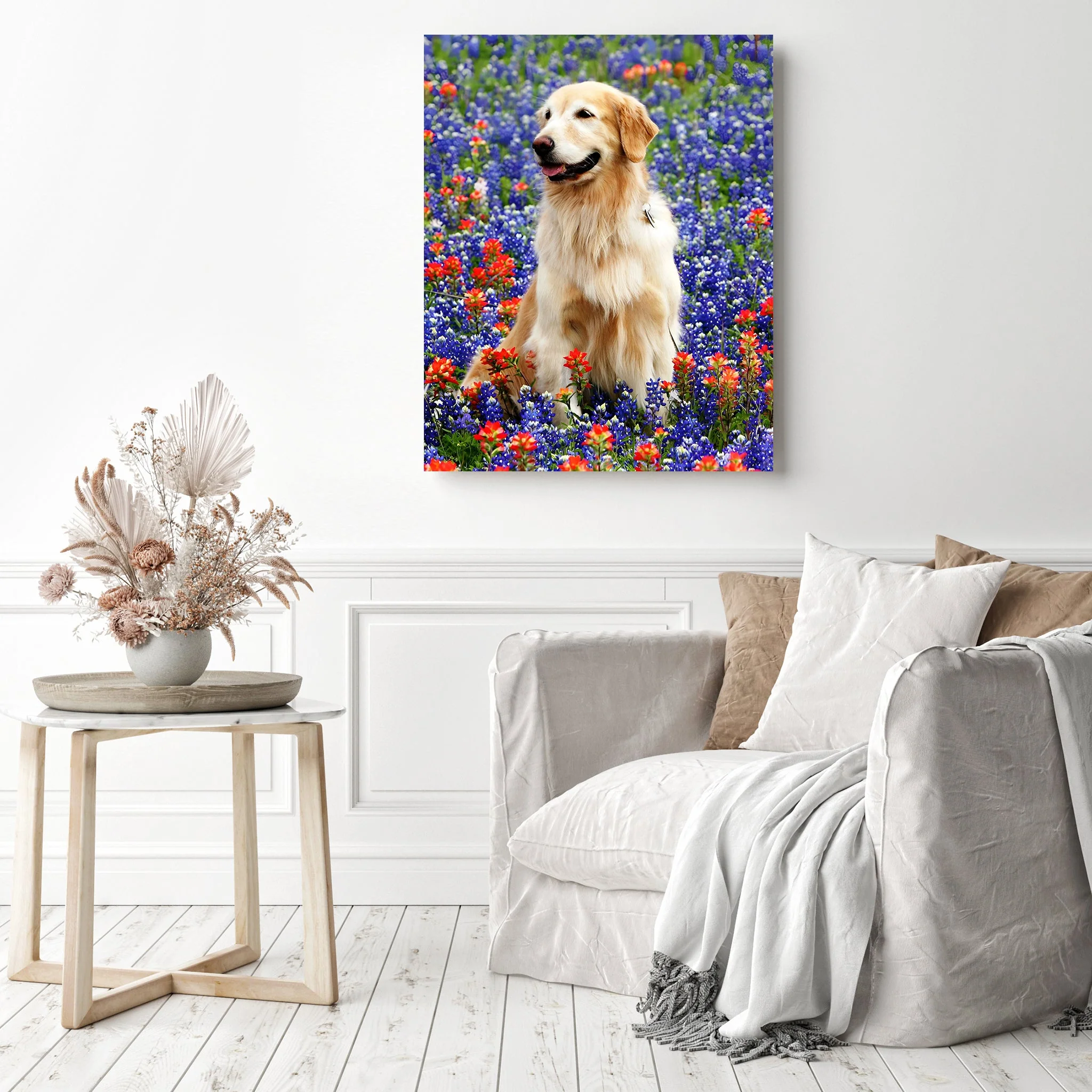 Golden Retriever Floral | Diamond Painting - Image 3