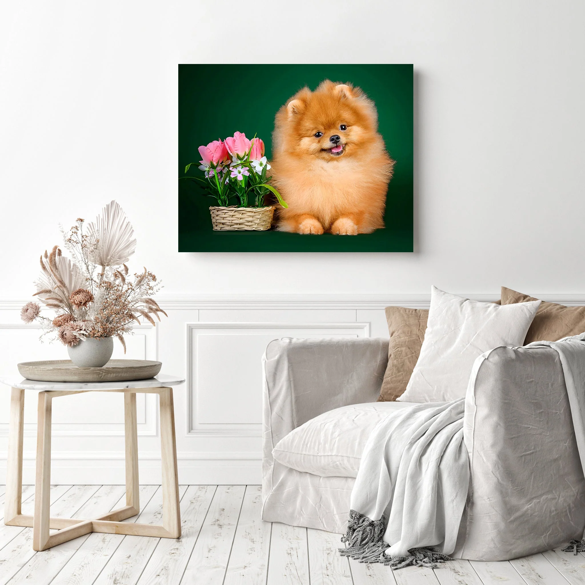 Pomeranian Dog Flowers | Diamond Painting - Image 3