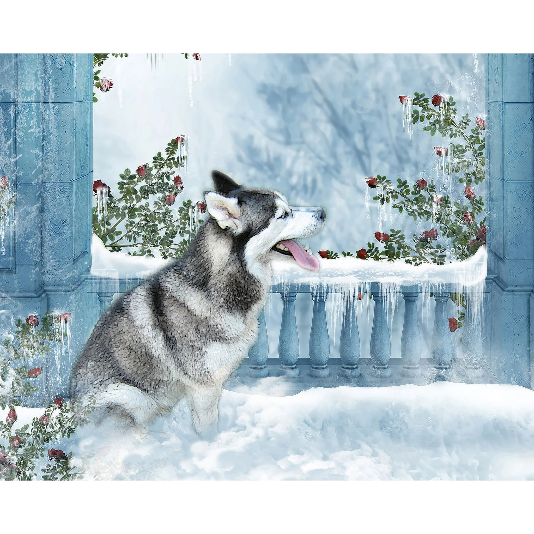 Snow Husky Dog | Diamond Painting - Image 2