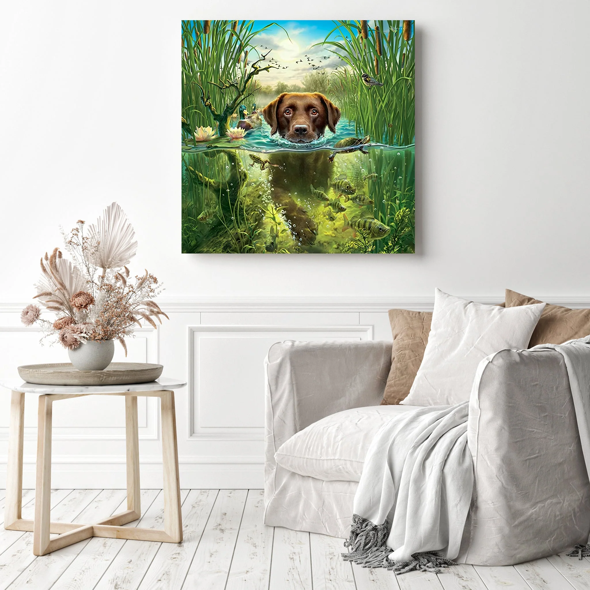 Swimming Dog | Diamond Painting - Image 3