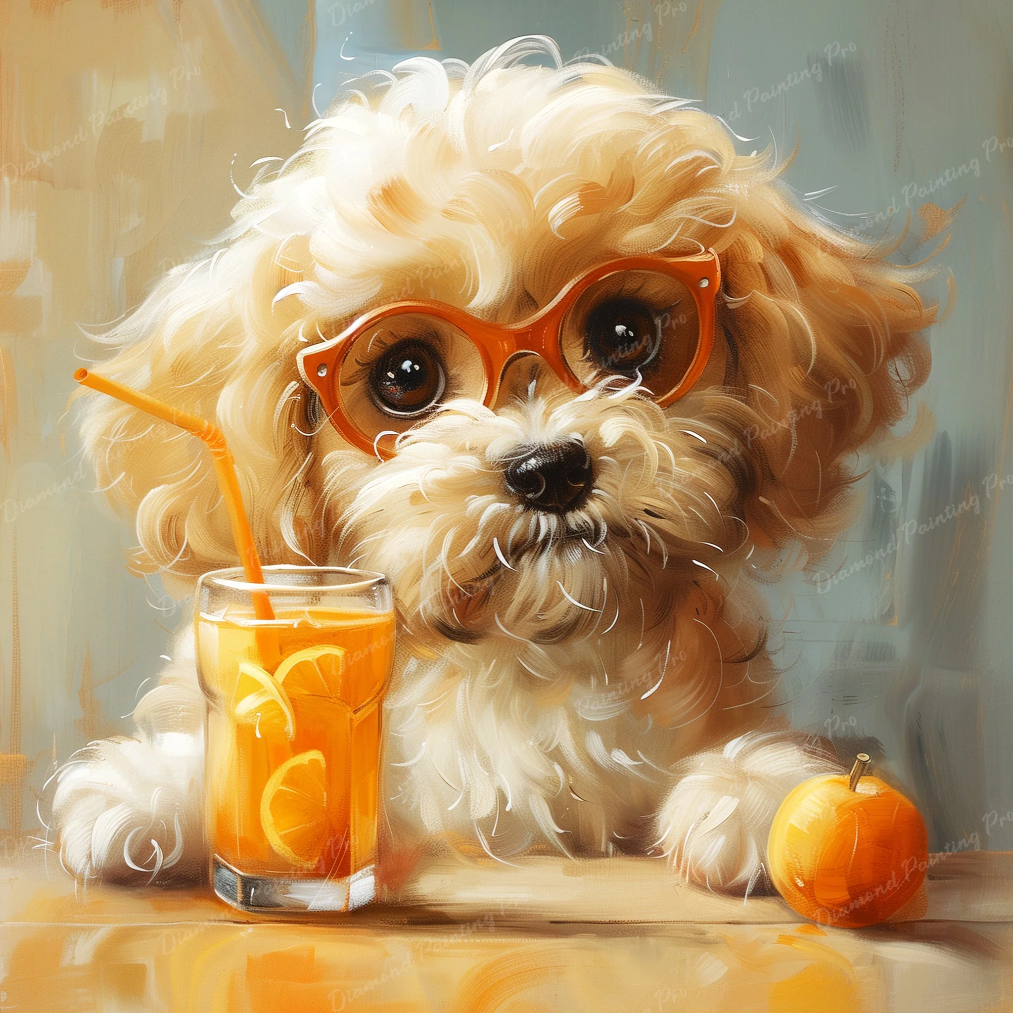 Puppy's Orange Juice | Diamond Painting - Image 2