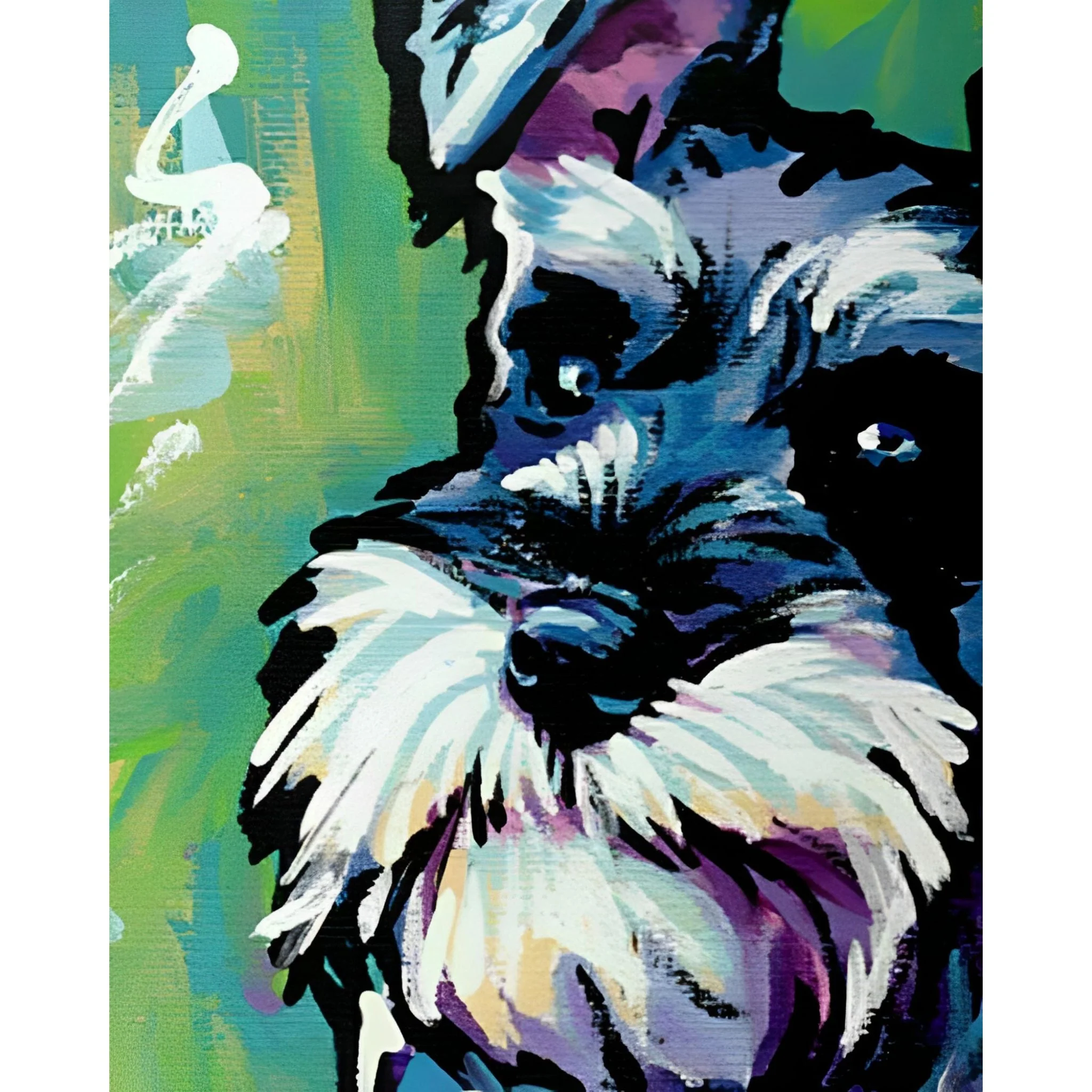 Graffiti Dog Schnauzer | Diamond Painting - Image 2