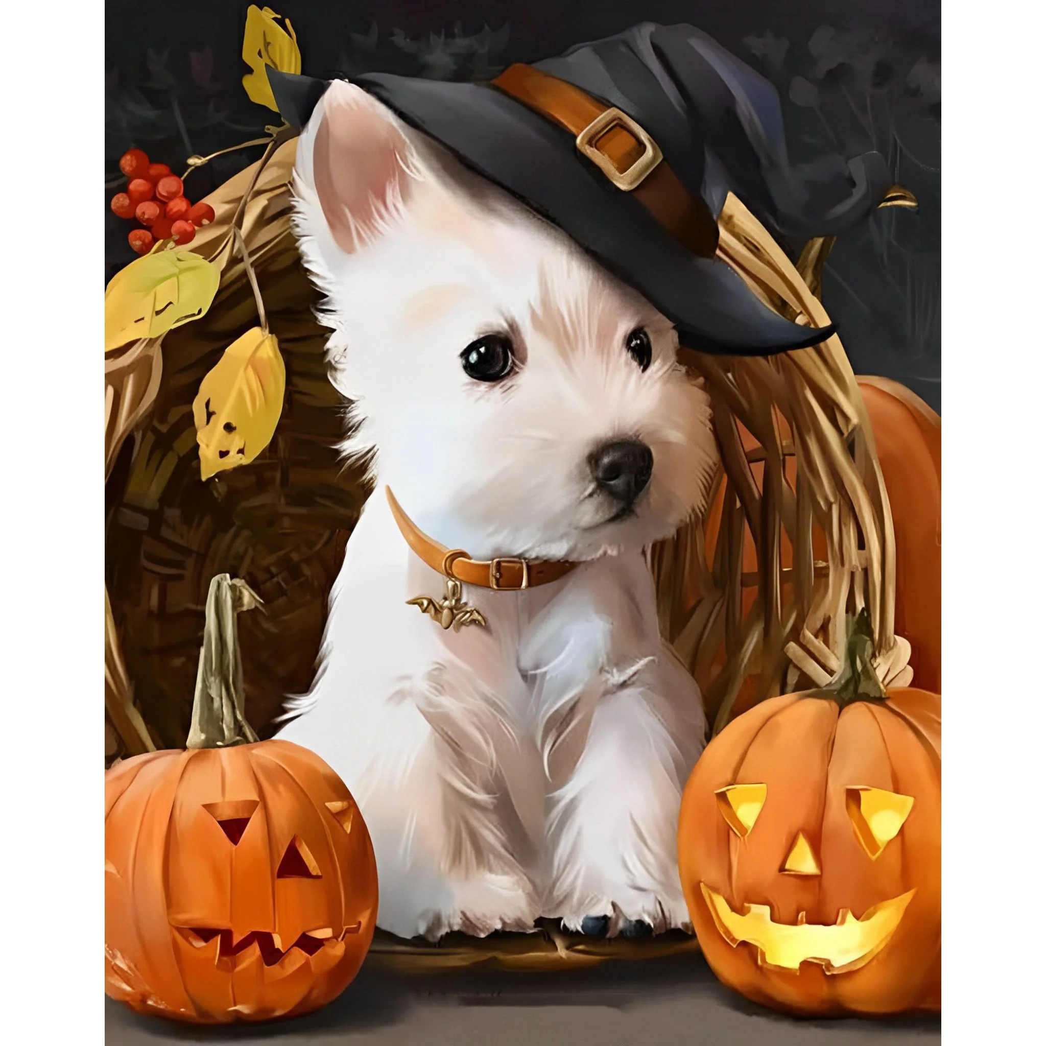 Puppies and Pumpkins | Diamond Painting - Image 2