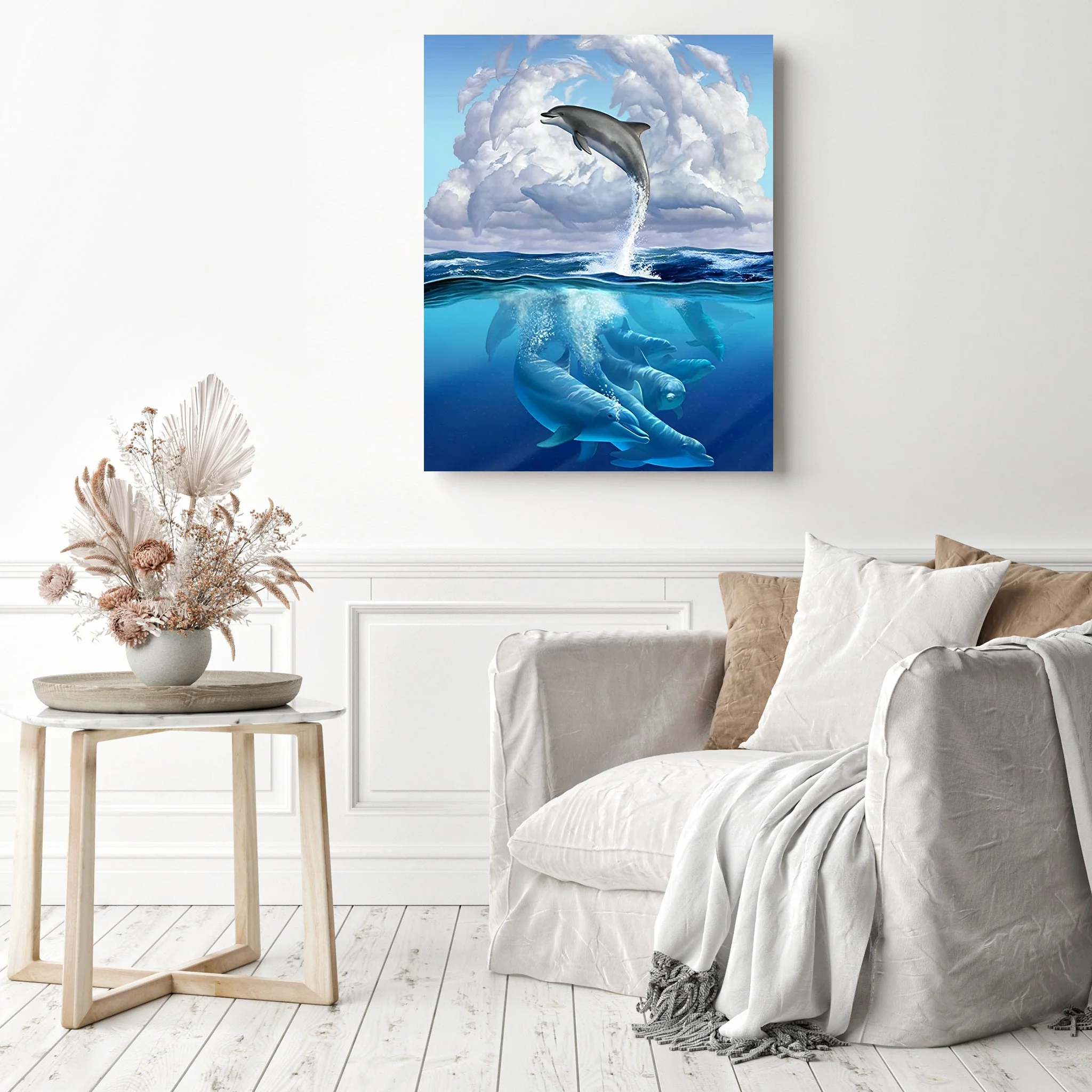 Dolphins and Clouds | Diamond Painting - Image 3