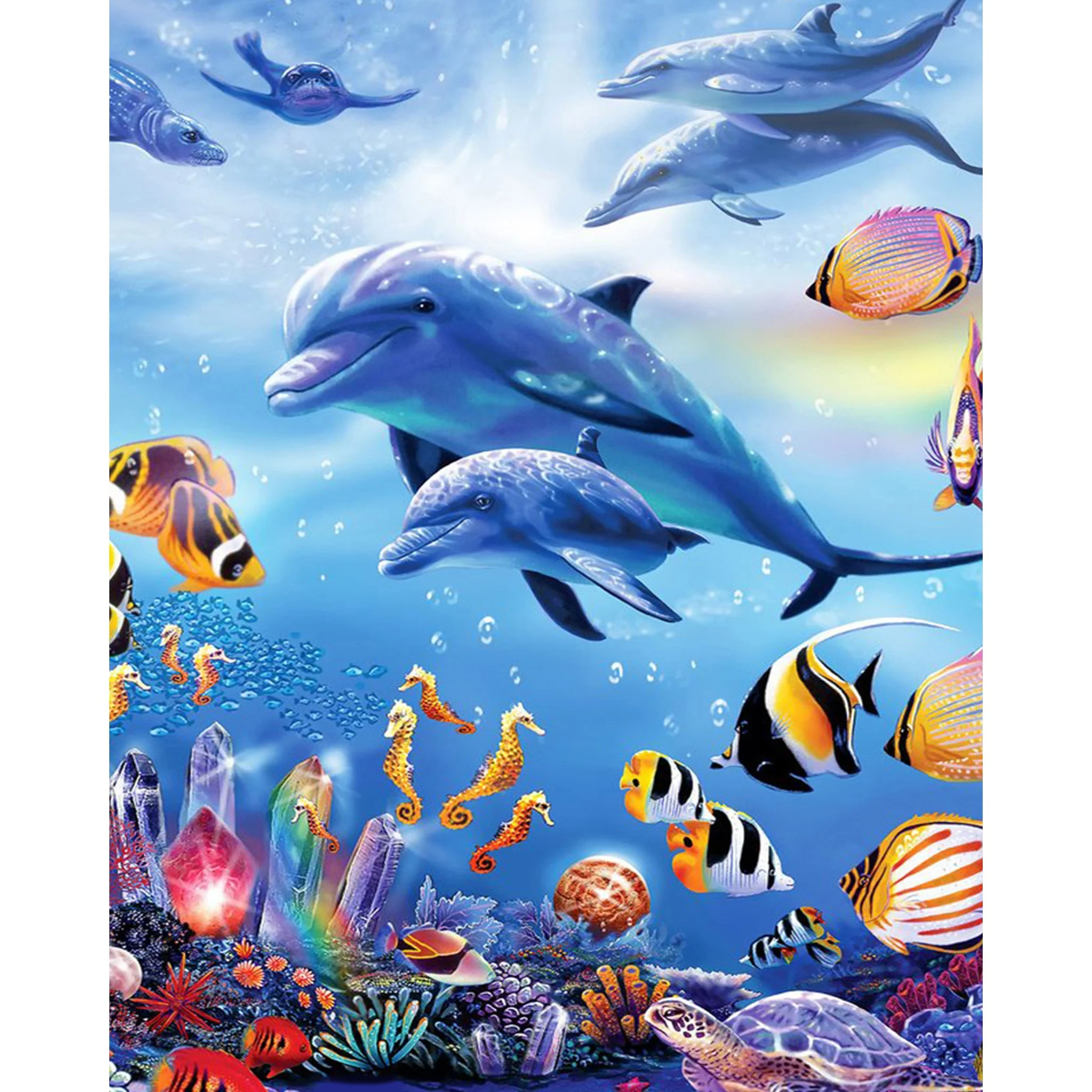 Dolphins and Ocean Friends | Diamond Painting - Image 2