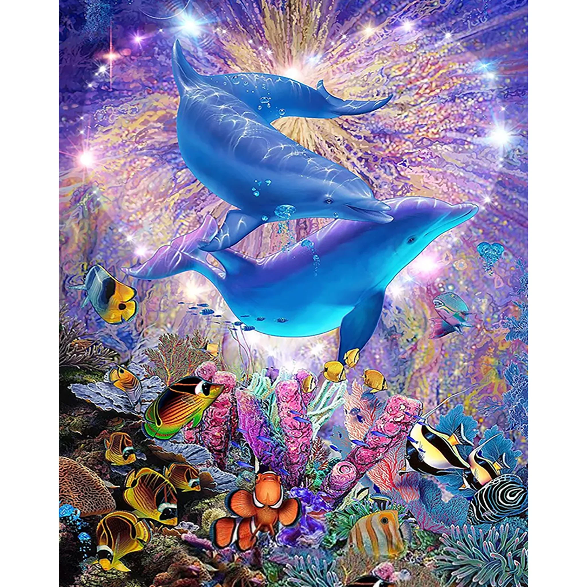 Dolphins and Friends | Diamond Painting - Image 2