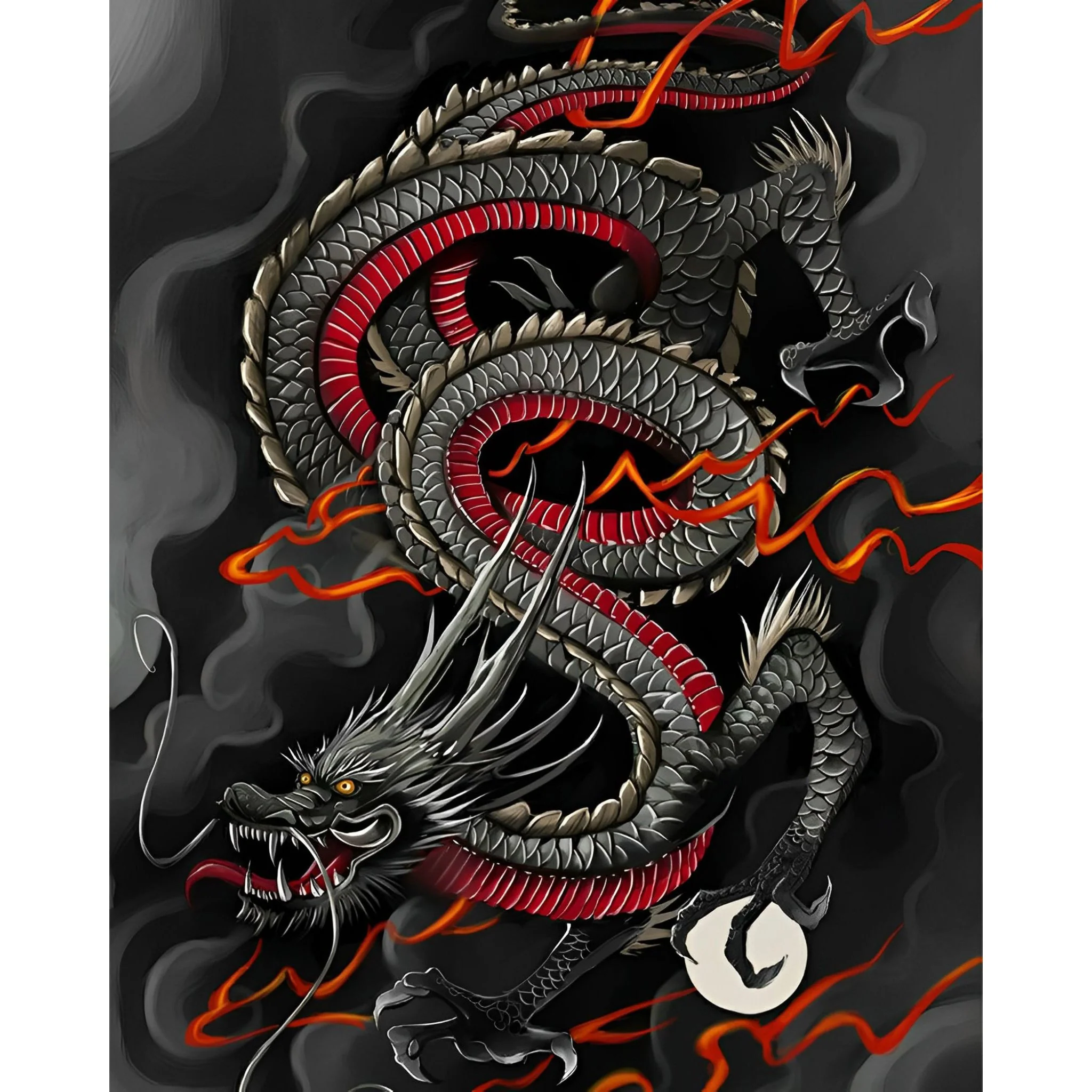 Black Chinese Dragon | Diamond Painting - Image 2