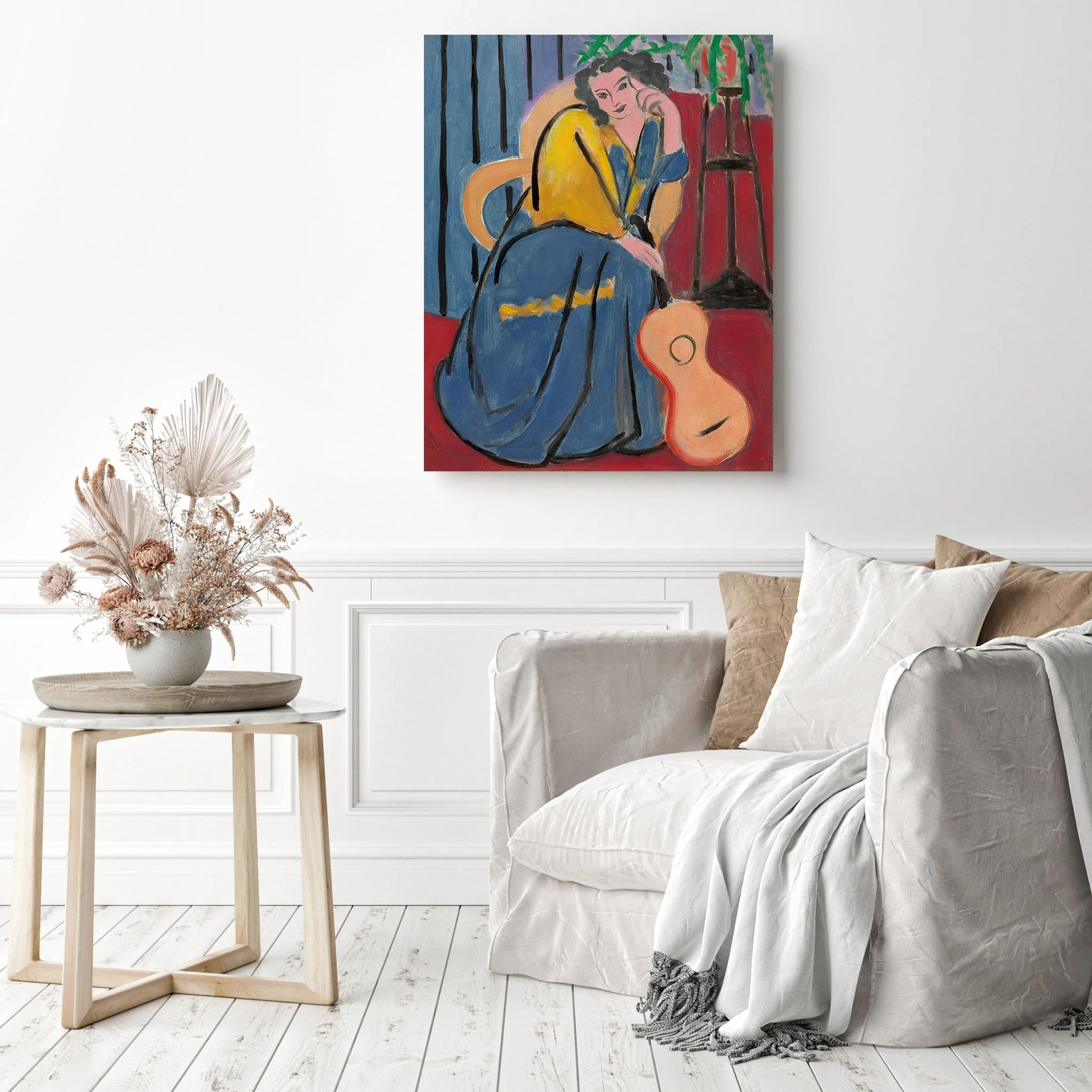 Girl in Yellow and Blue with Guitar | Diamond Painting - Image 3