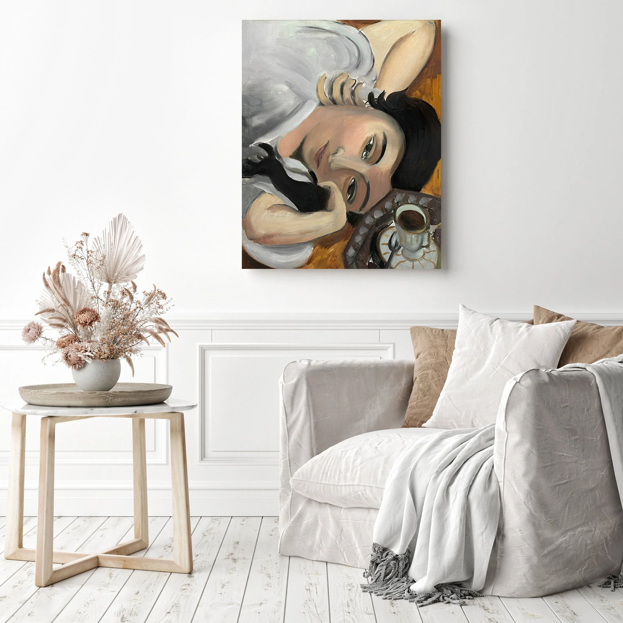 Laurette with a Cup of Coffee | Diamond Painting - Image 3