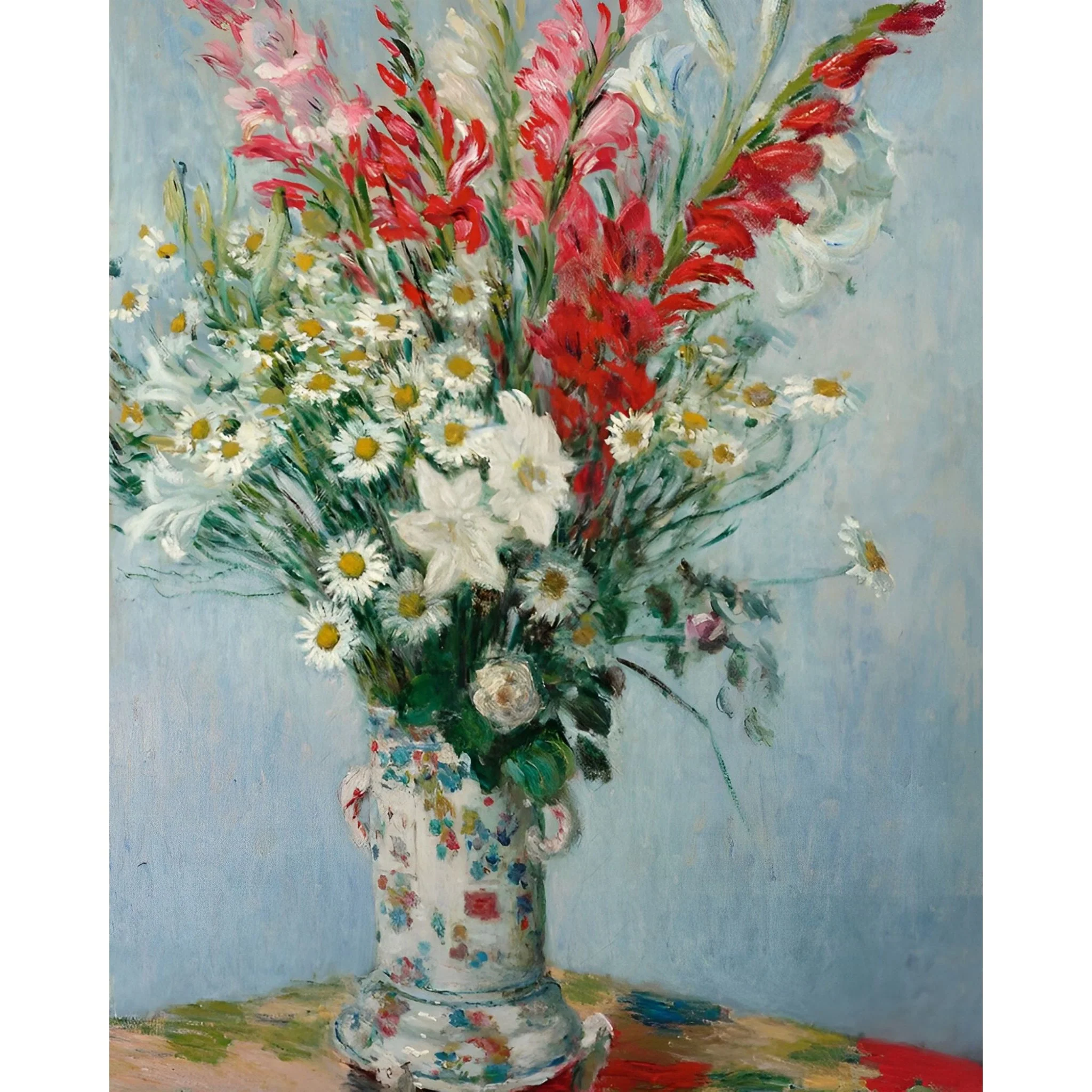 A Bouquet of Gladioli Lilies and Daisies - Claude Monet | Diamond Painting - Image 2