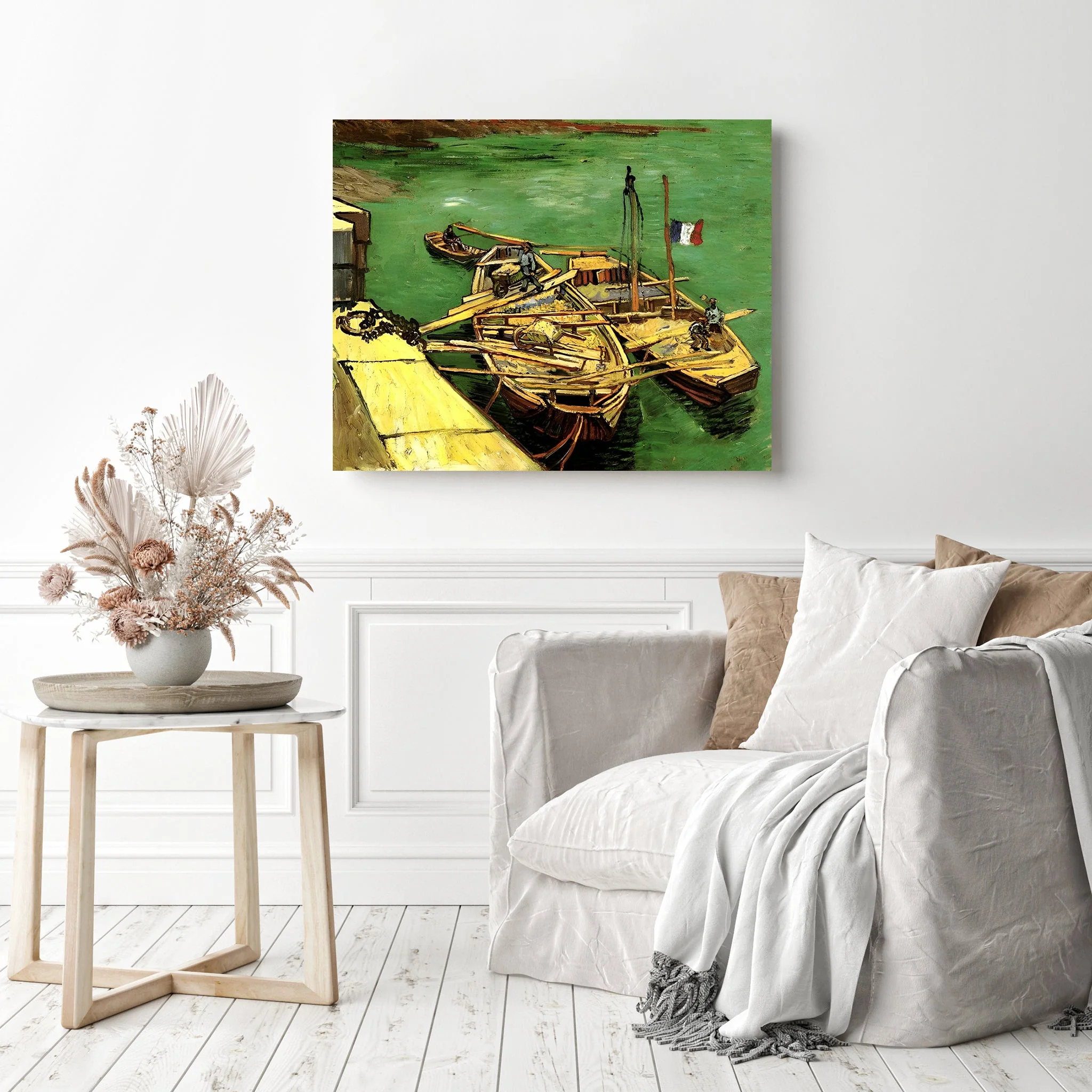 Barges on the Rhone River - Vincent van Gogh | Diamond Painting - Image 3