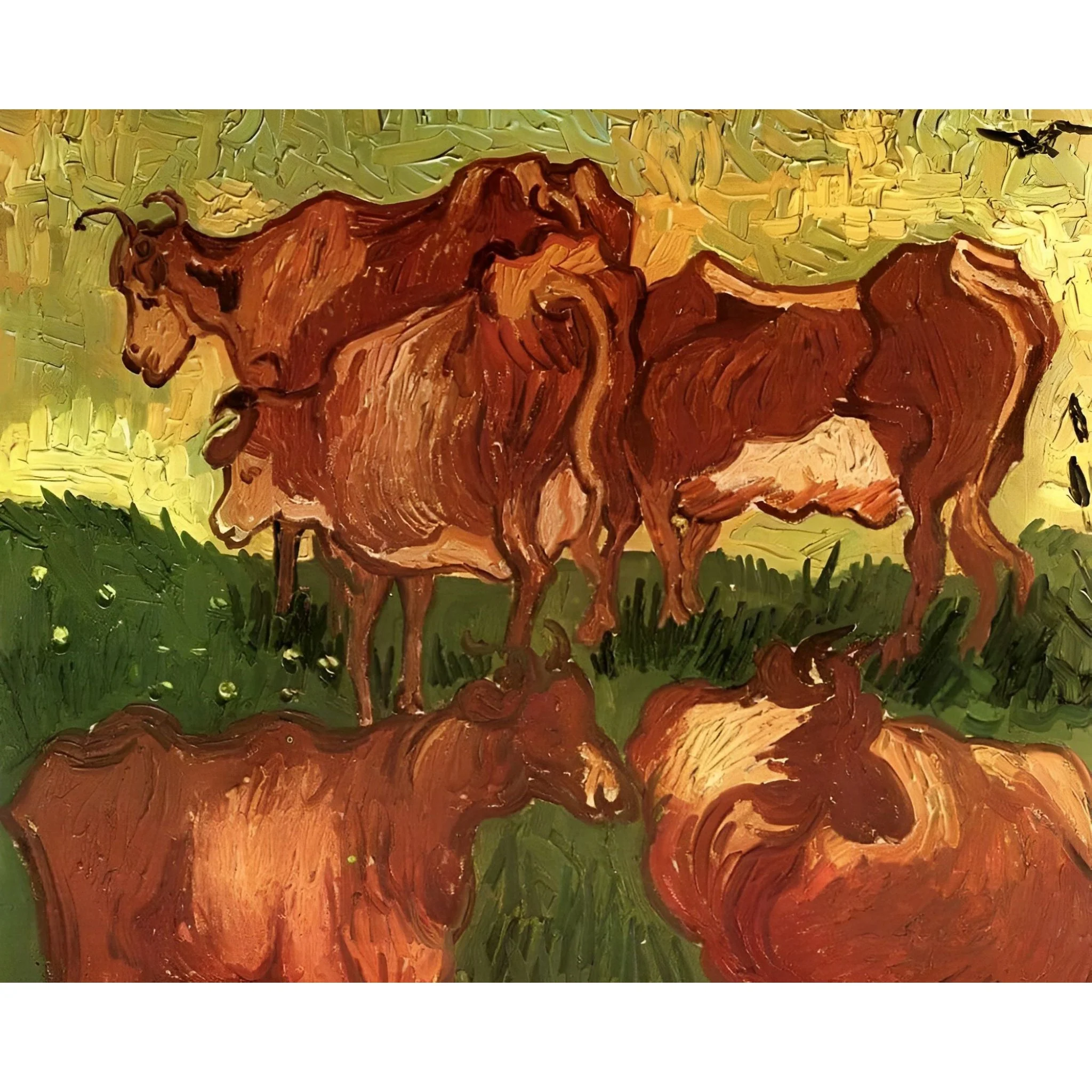 Cows - Vincent van Gogh | Diamond Painting - Image 2