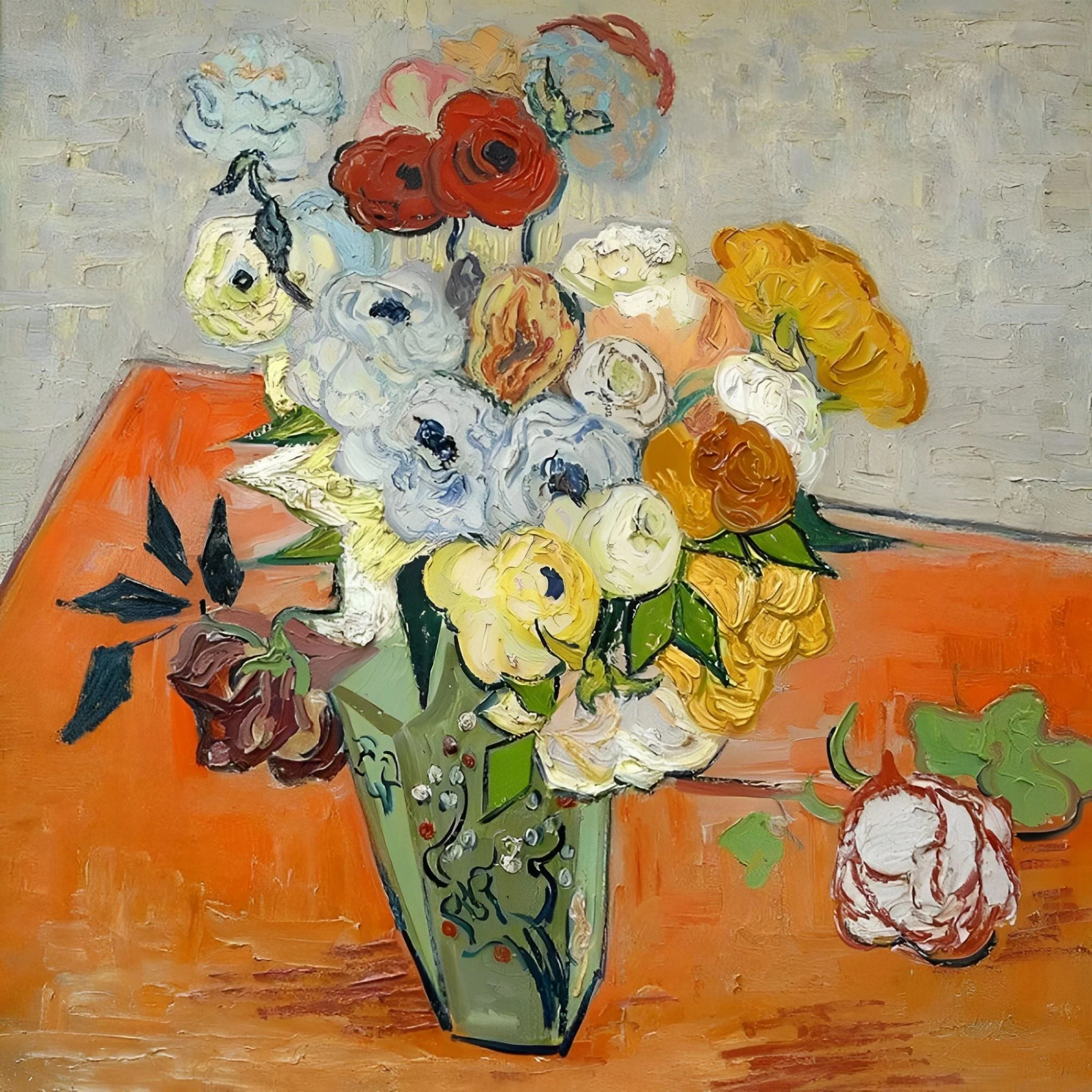 Roses and Anemones-Vincent van Gogh | Diamond Painting - Image 2