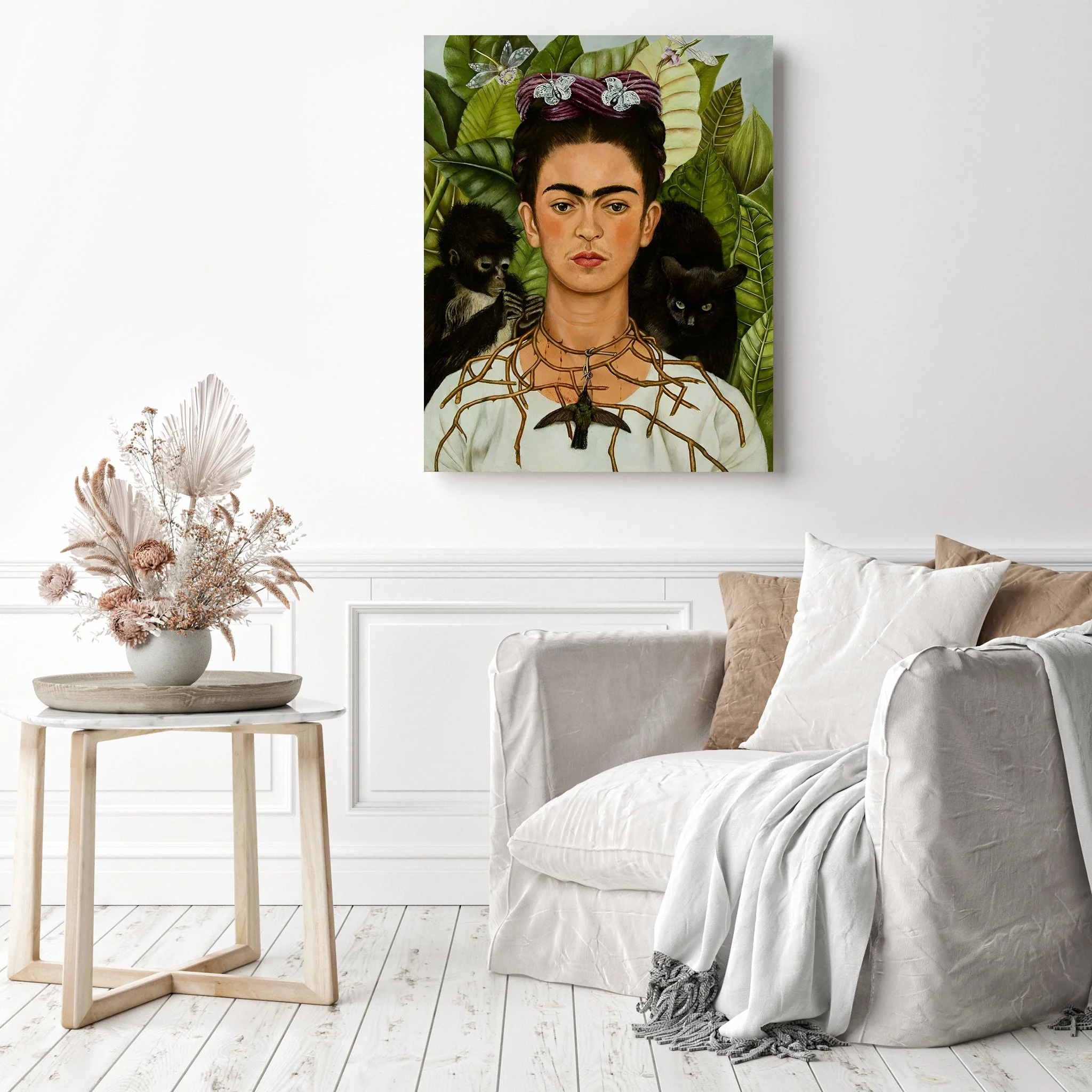 Self-Portrait with Thorn Necklace and Hummingbird | Diamond Painting - Image 3