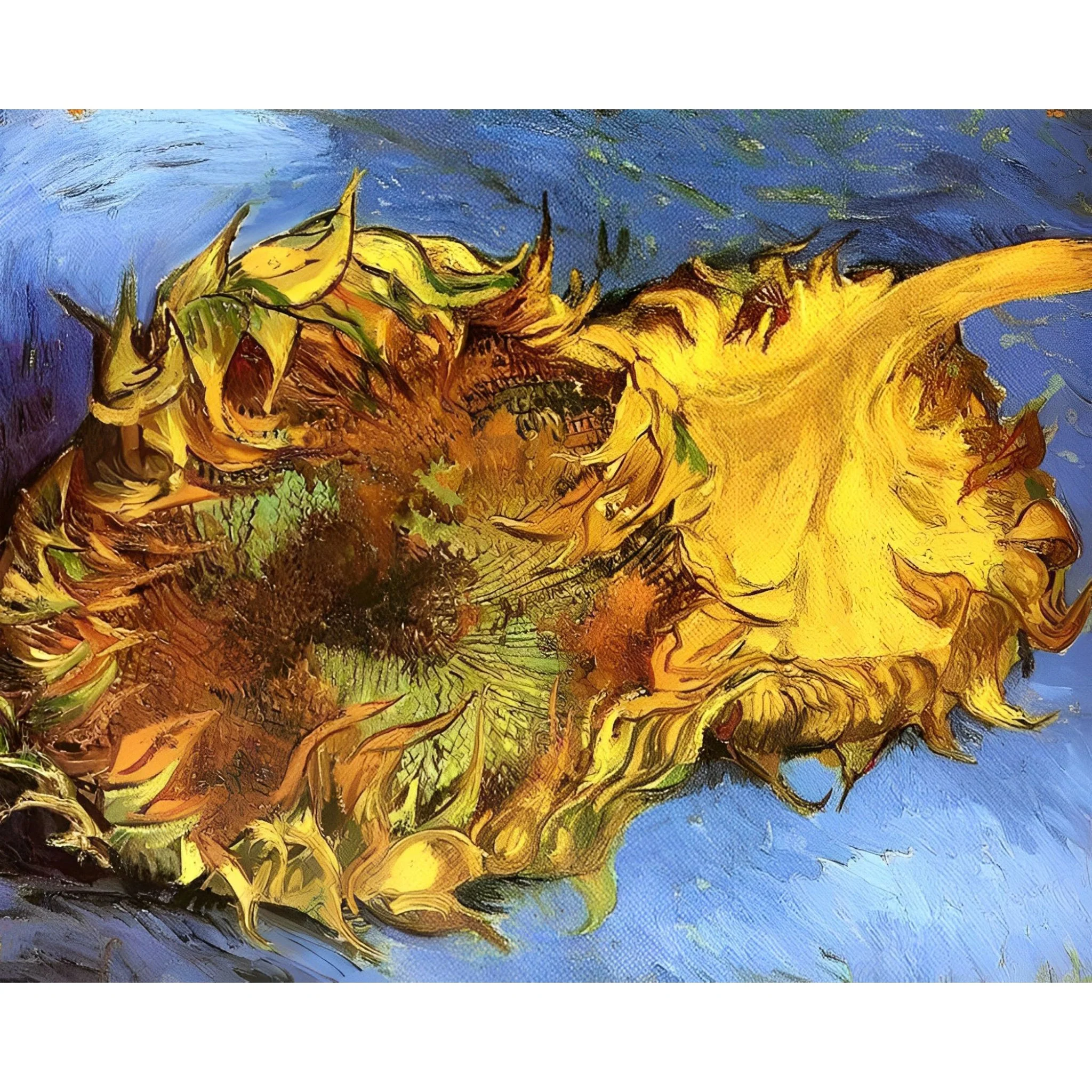 Two Cut Sunflowers - Vincent van Gogh | Diamond Painting - Image 2