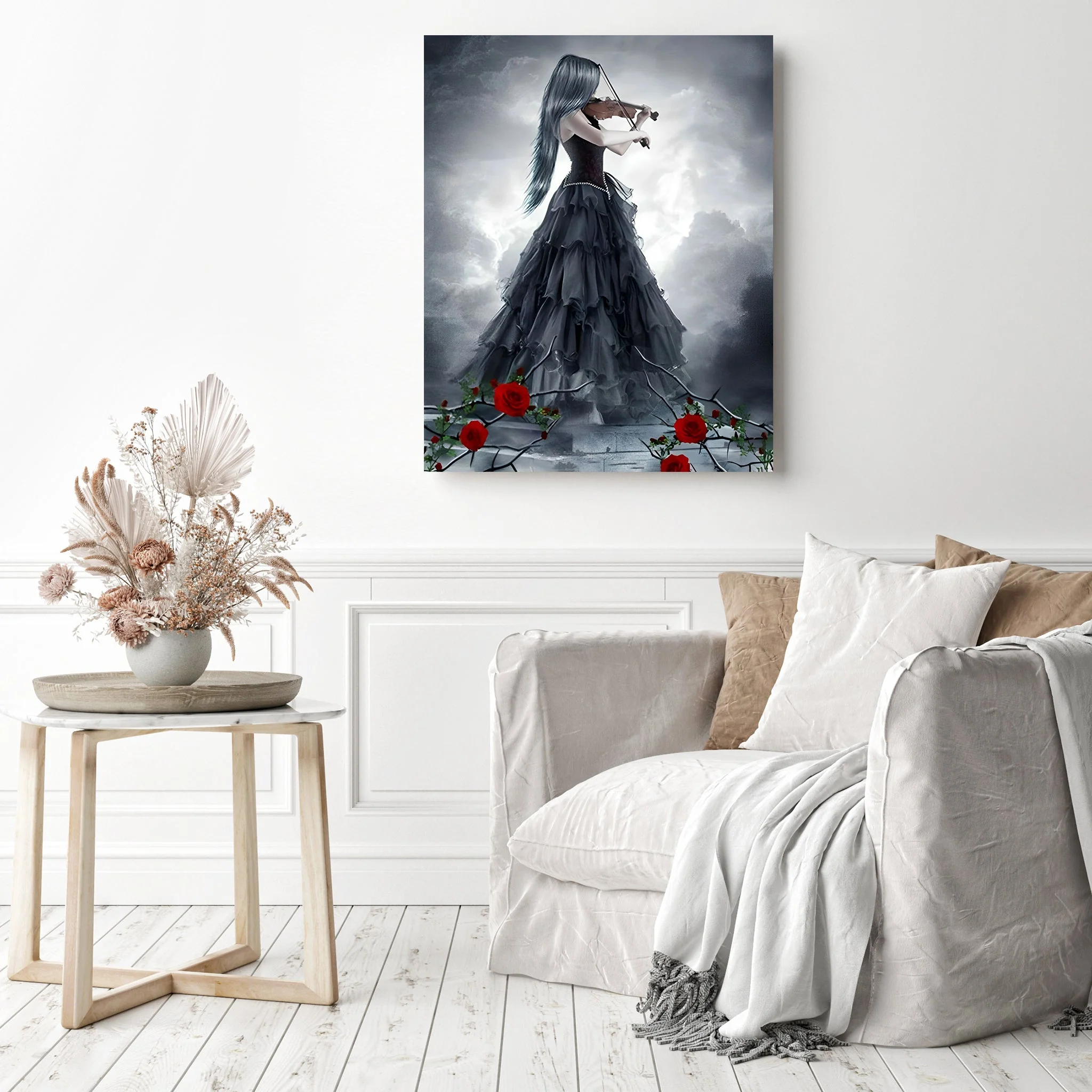 Beauty Holding The Violin | Diamond Painting - Image 3