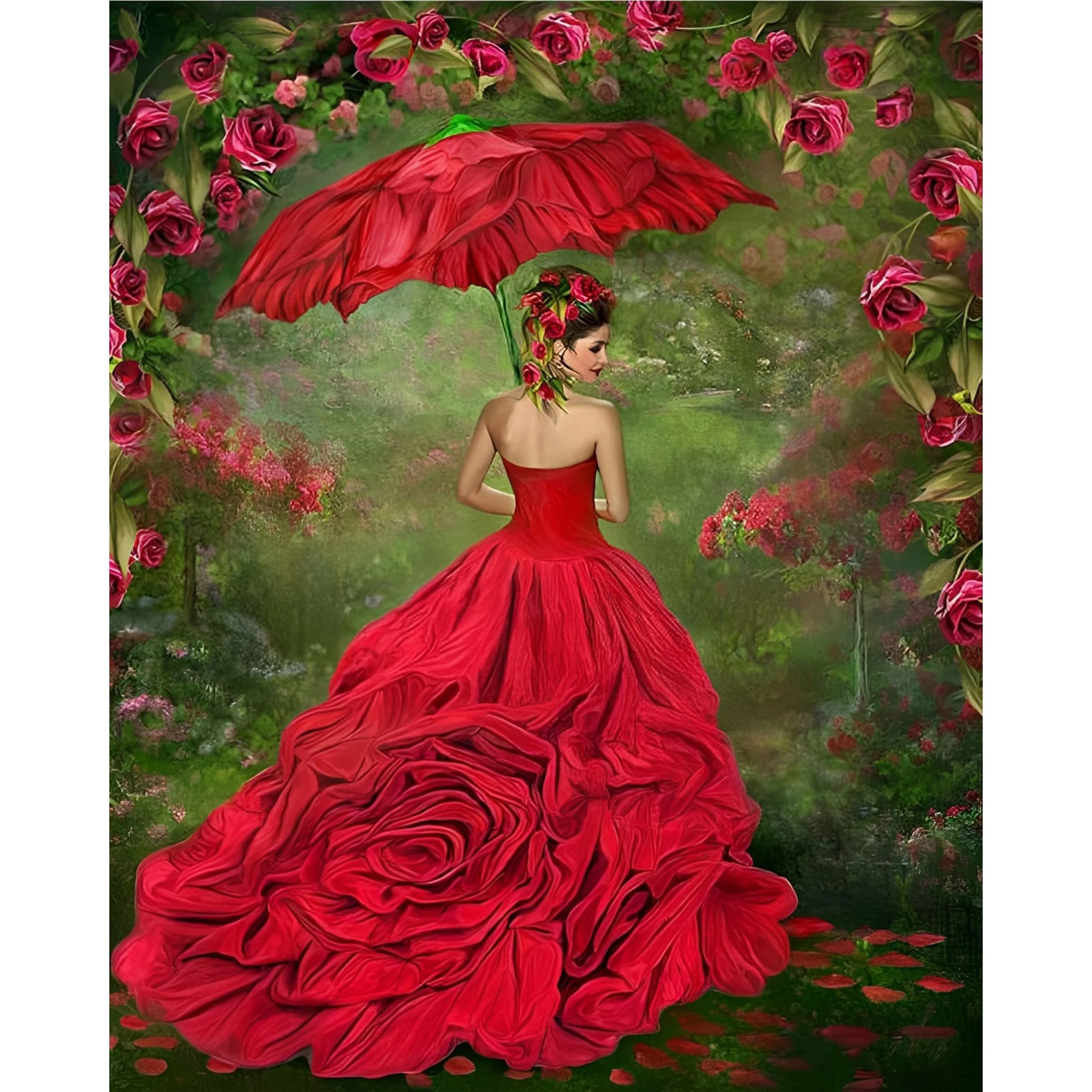 Rose Life Girl | Diamond Painting - Image 2
