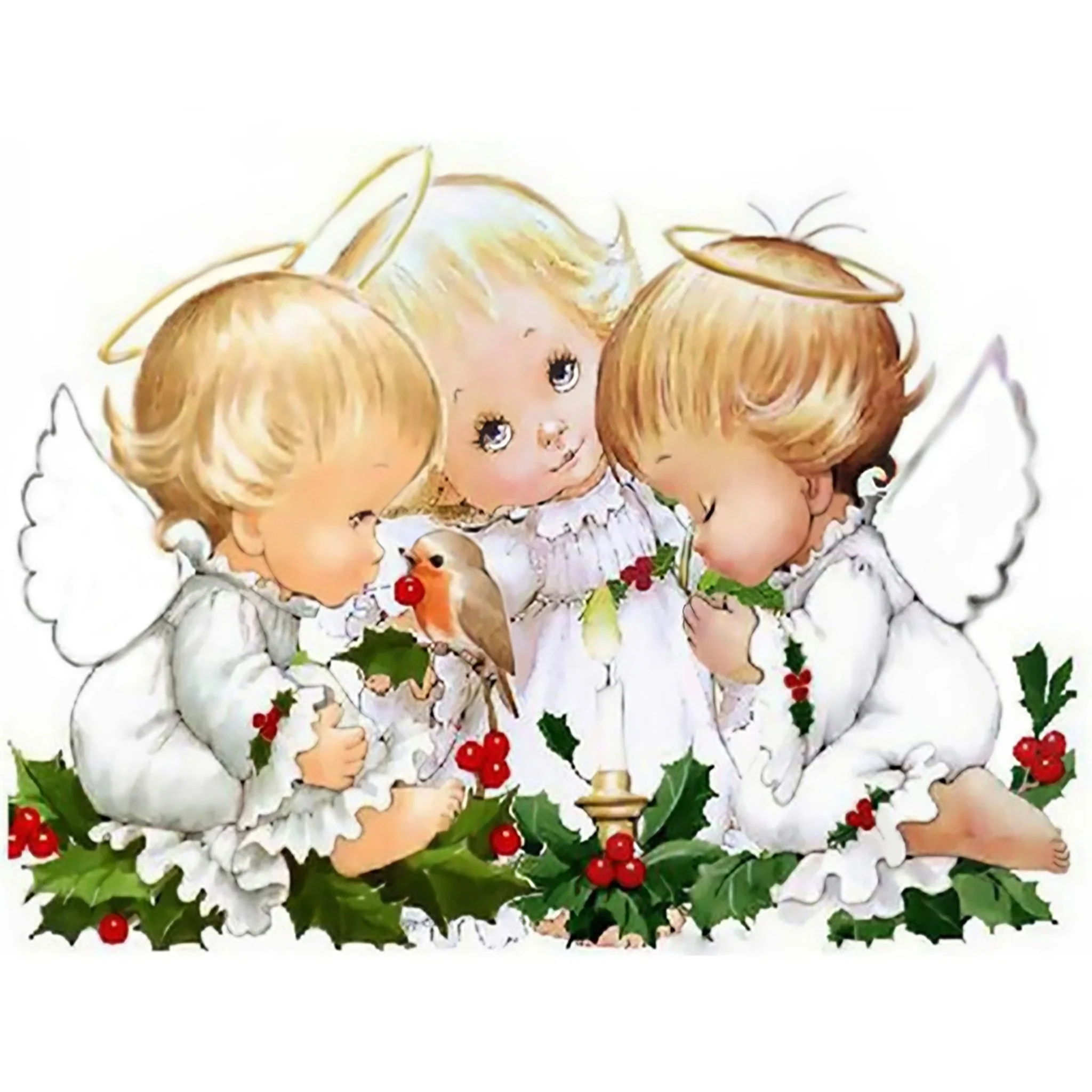 Angel Baby and Cherry | Diamond Painting - Image 2