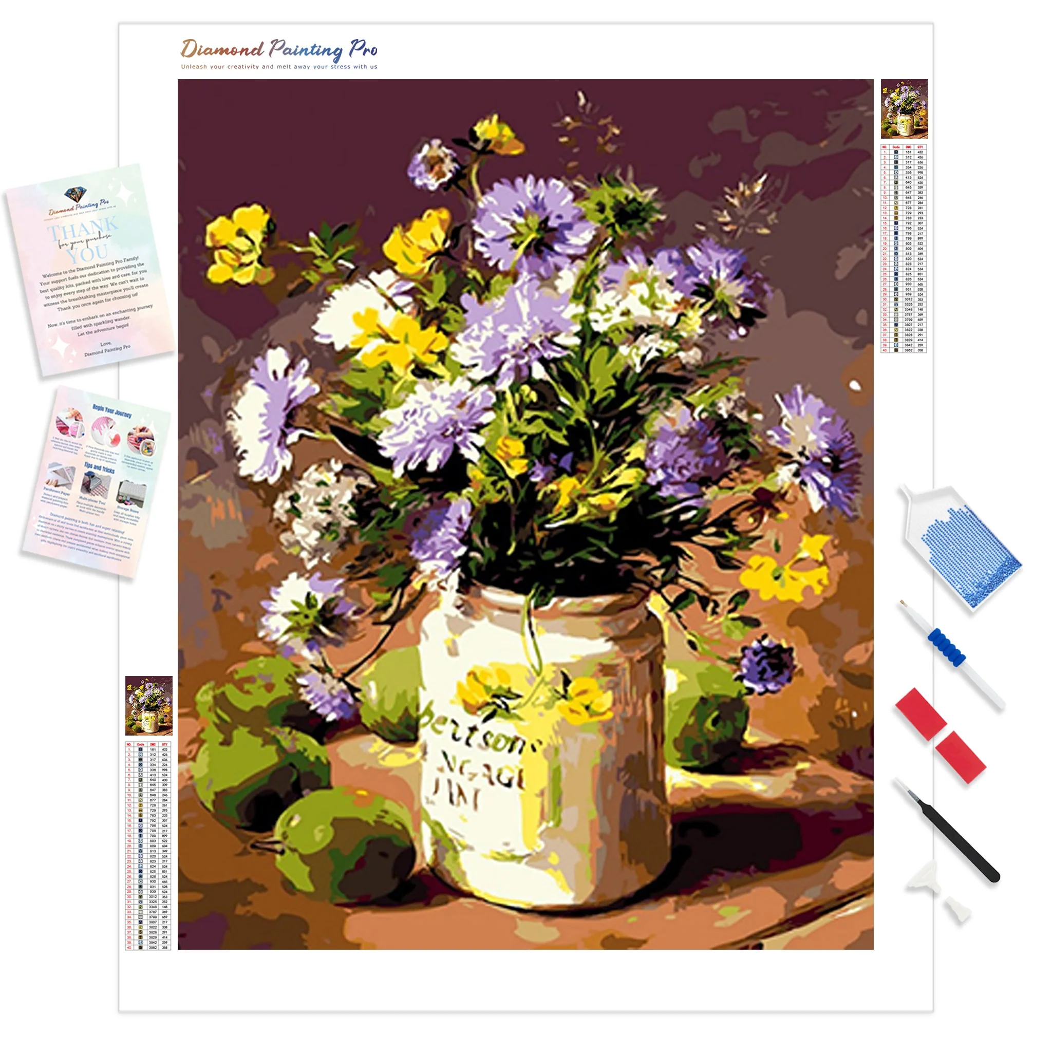 Purple Carnations | Diamond Painting