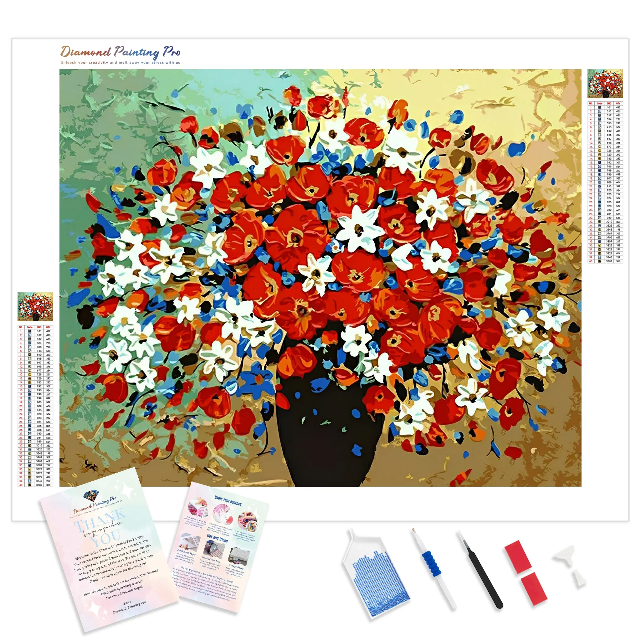 Abstract Flowers | Diamond Painting