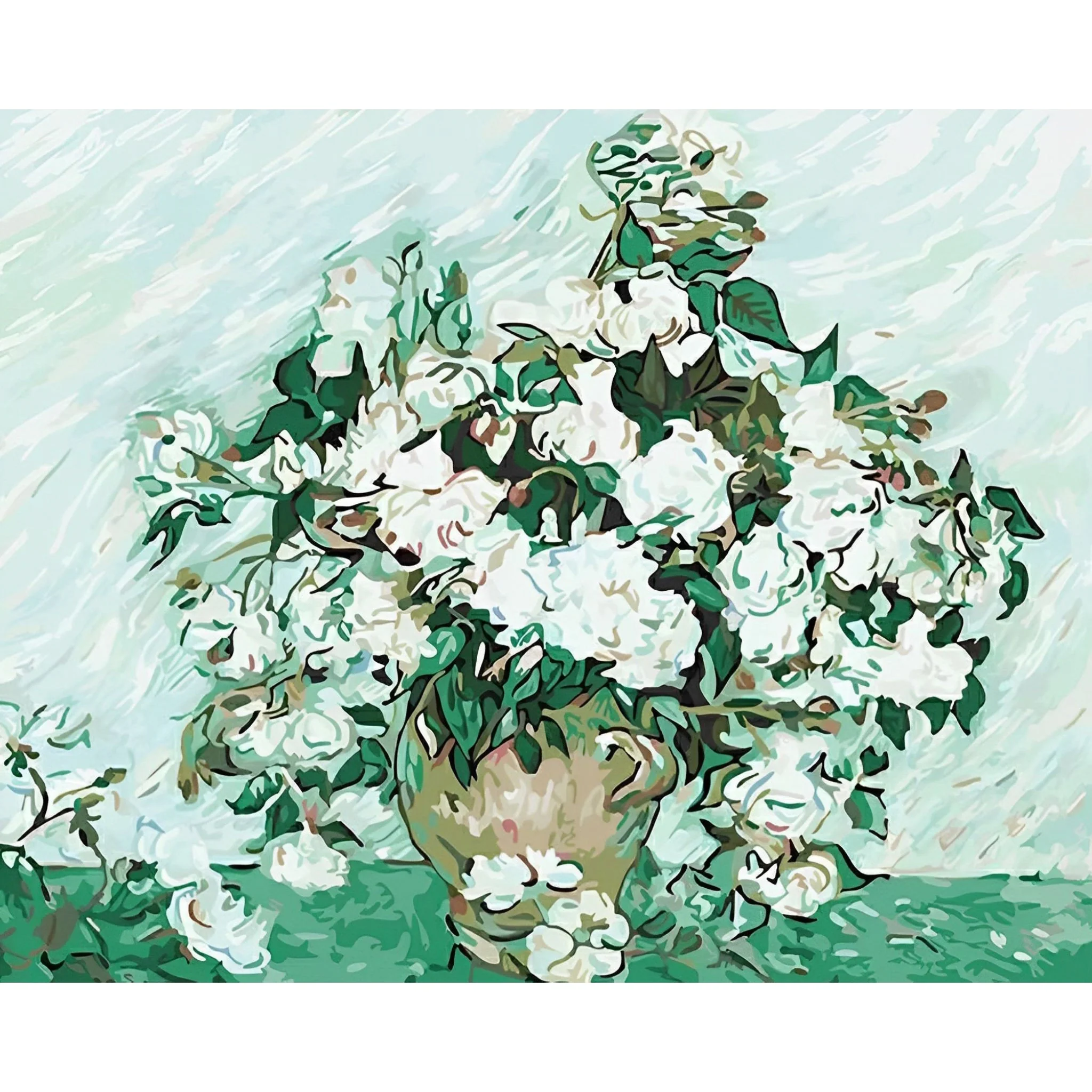 White Roses in Vase | Diamond Painting - Image 2