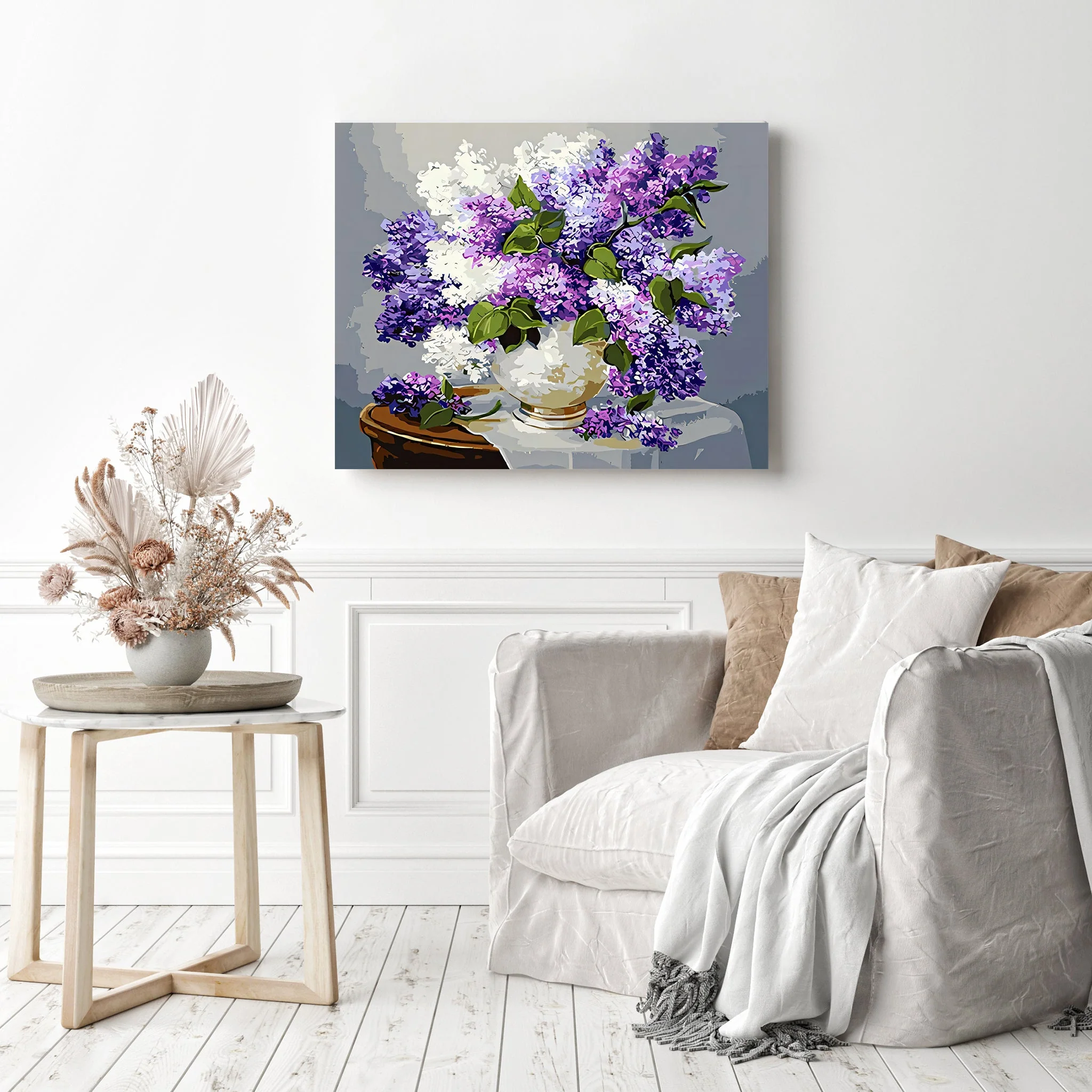 Purple and White Lilac | Diamond Painting - Image 3