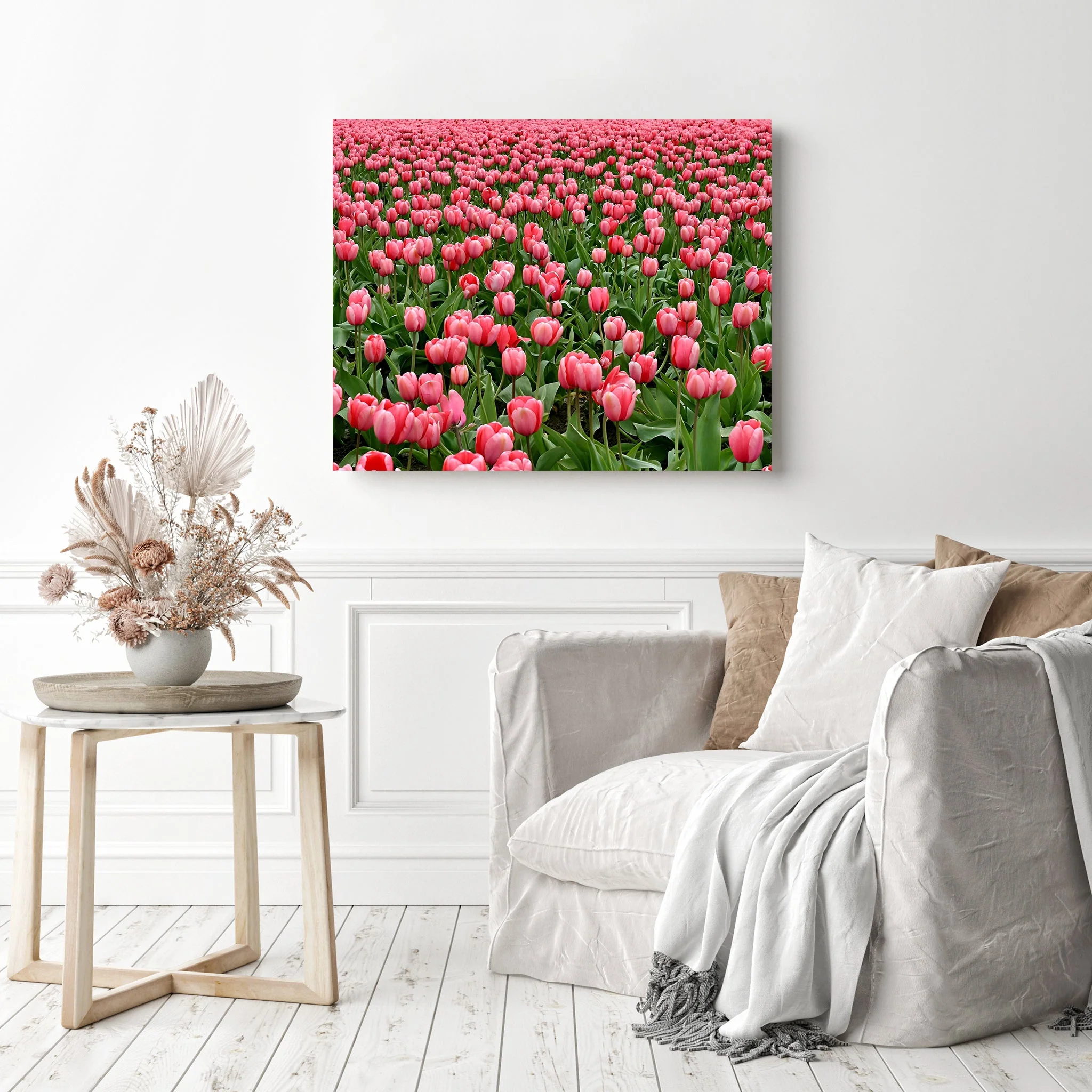 Pink Tulips Field | Diamond Painting - Image 3