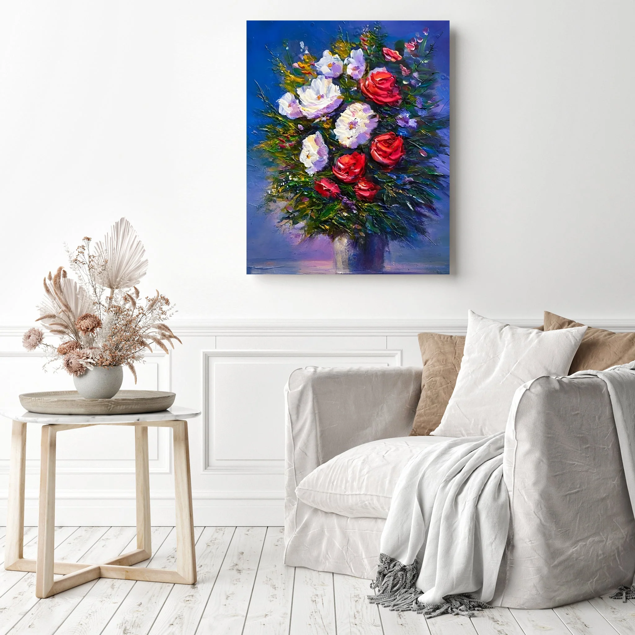 White & Red Flowers Bouquet | Diamond Painting - Image 3