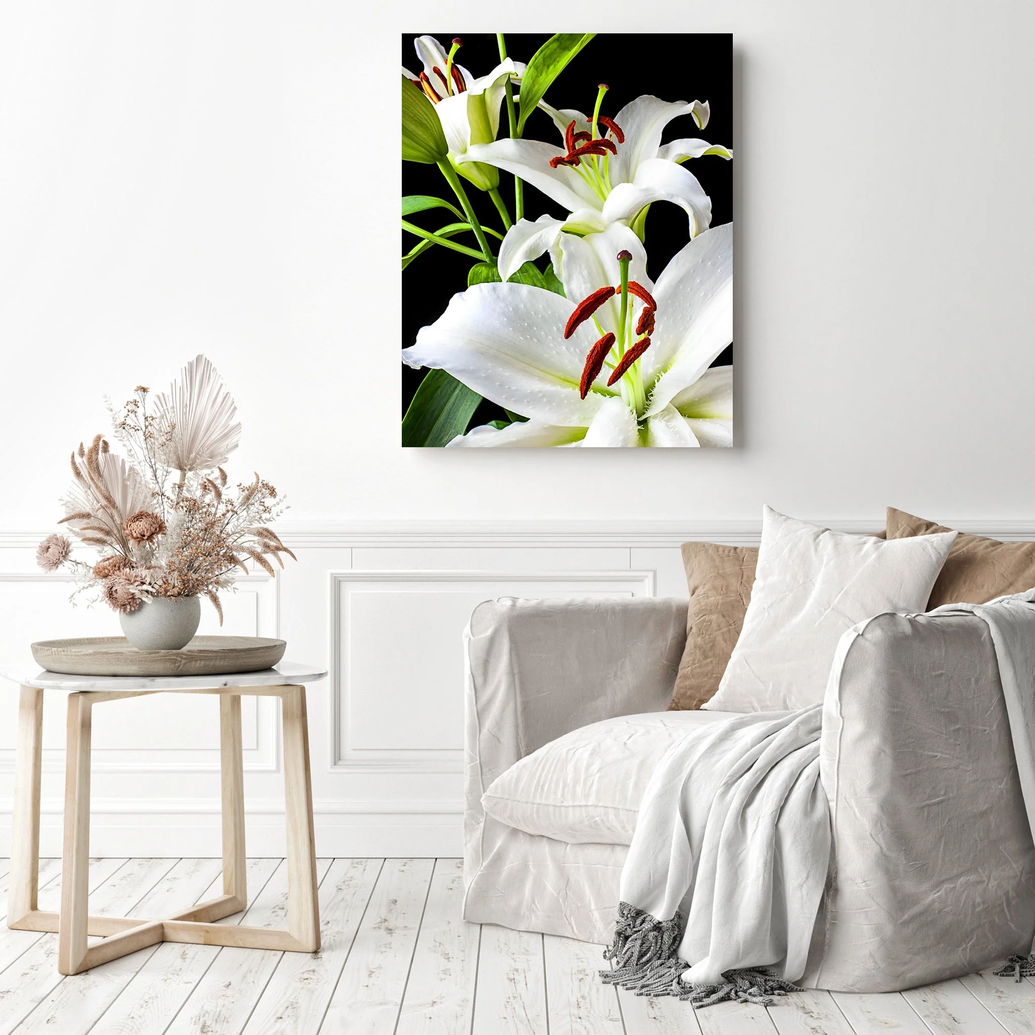 Three White Lilies | Diamond Painting - Image 3