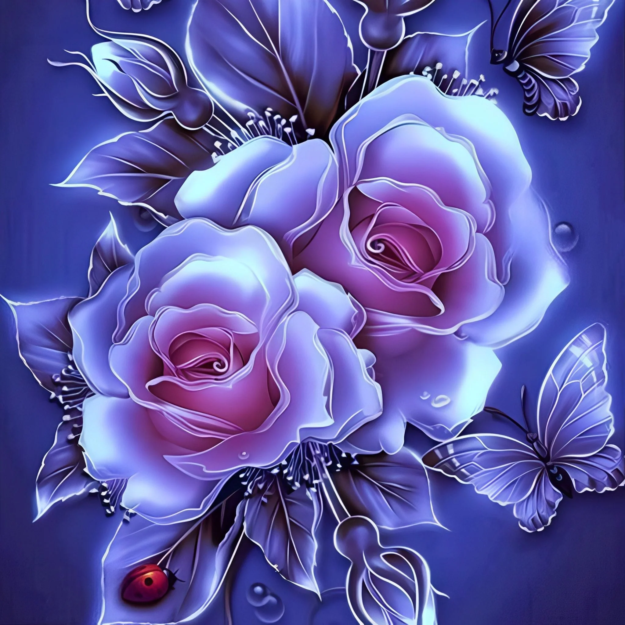 Rose and Ladybug | Diamond Painting - Image 2