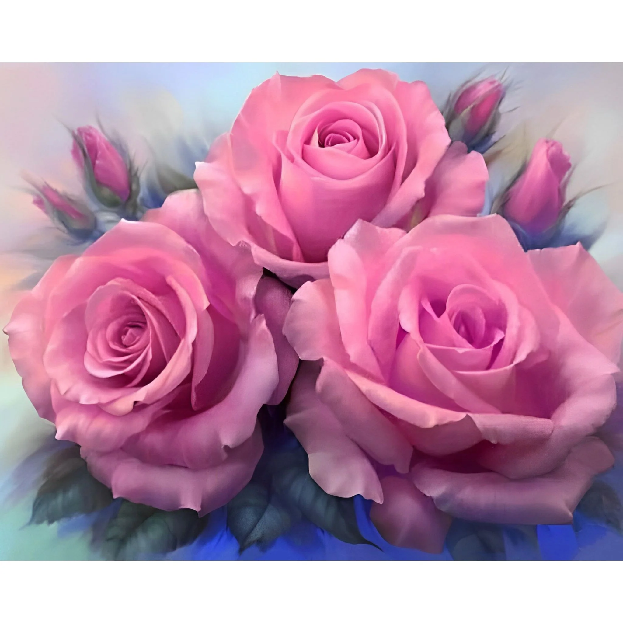 Delicate Pink Roses | Diamond Painting - Image 2