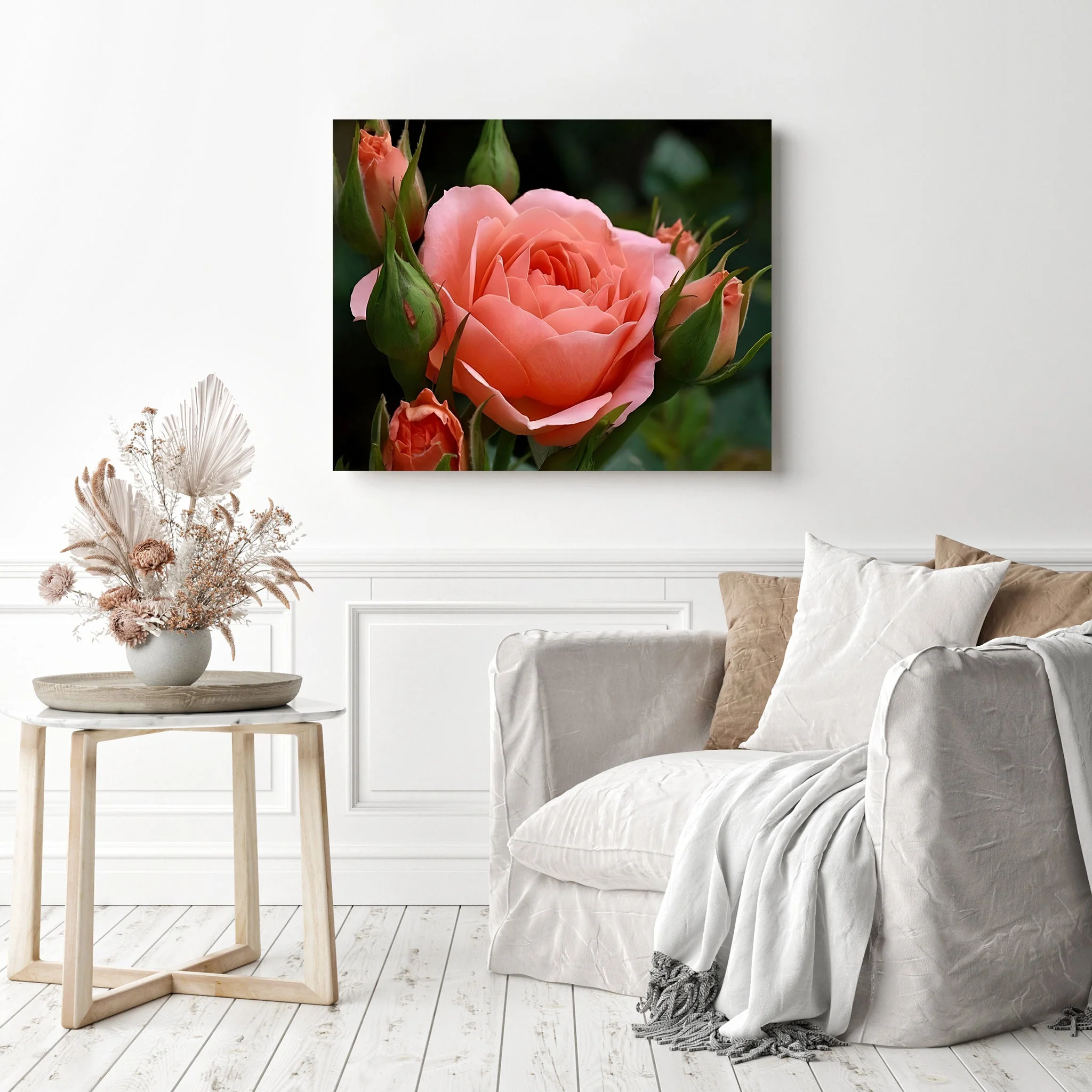 Pink Rose and Buds | Diamond Painting - Image 3