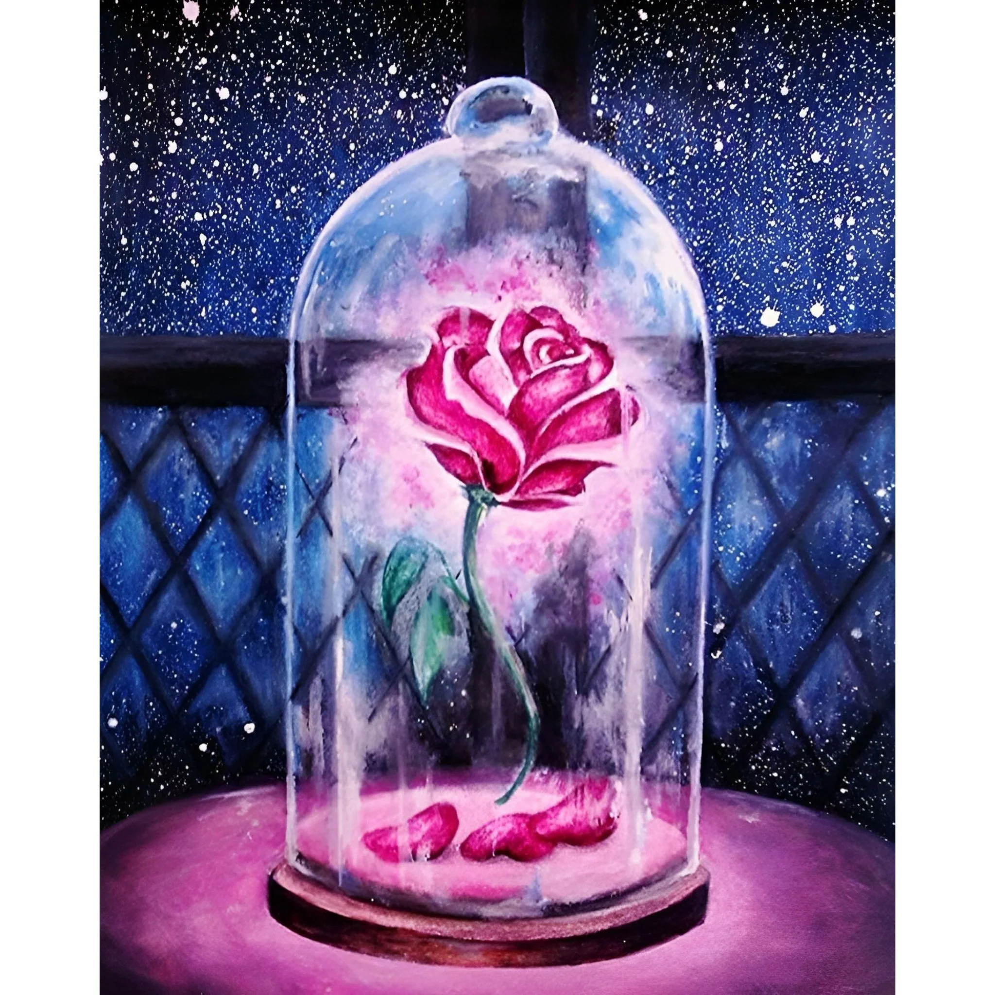 Glass Pink Rose | Diamond Painting - Image 2