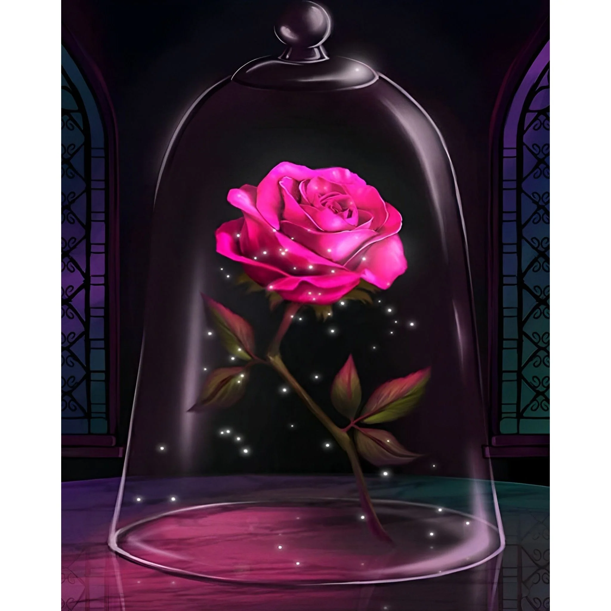 Glass Red Rose Flower | Diamond Painting - Image 2