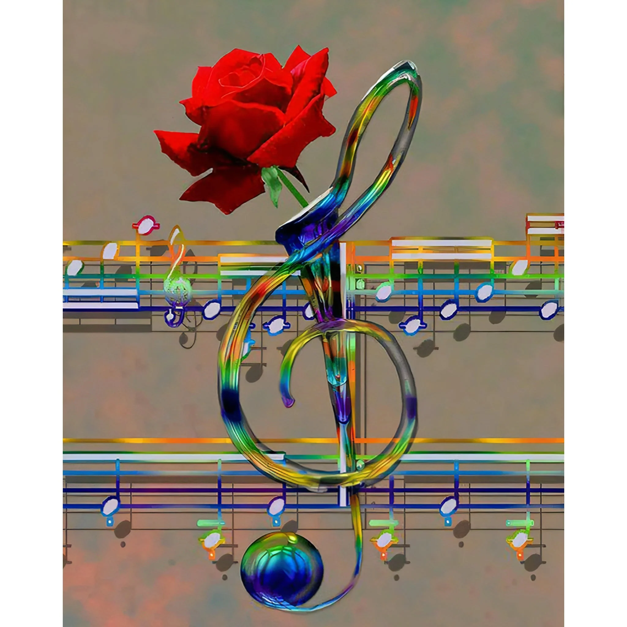 Music Rose Flower | Diamond Painting - Image 2