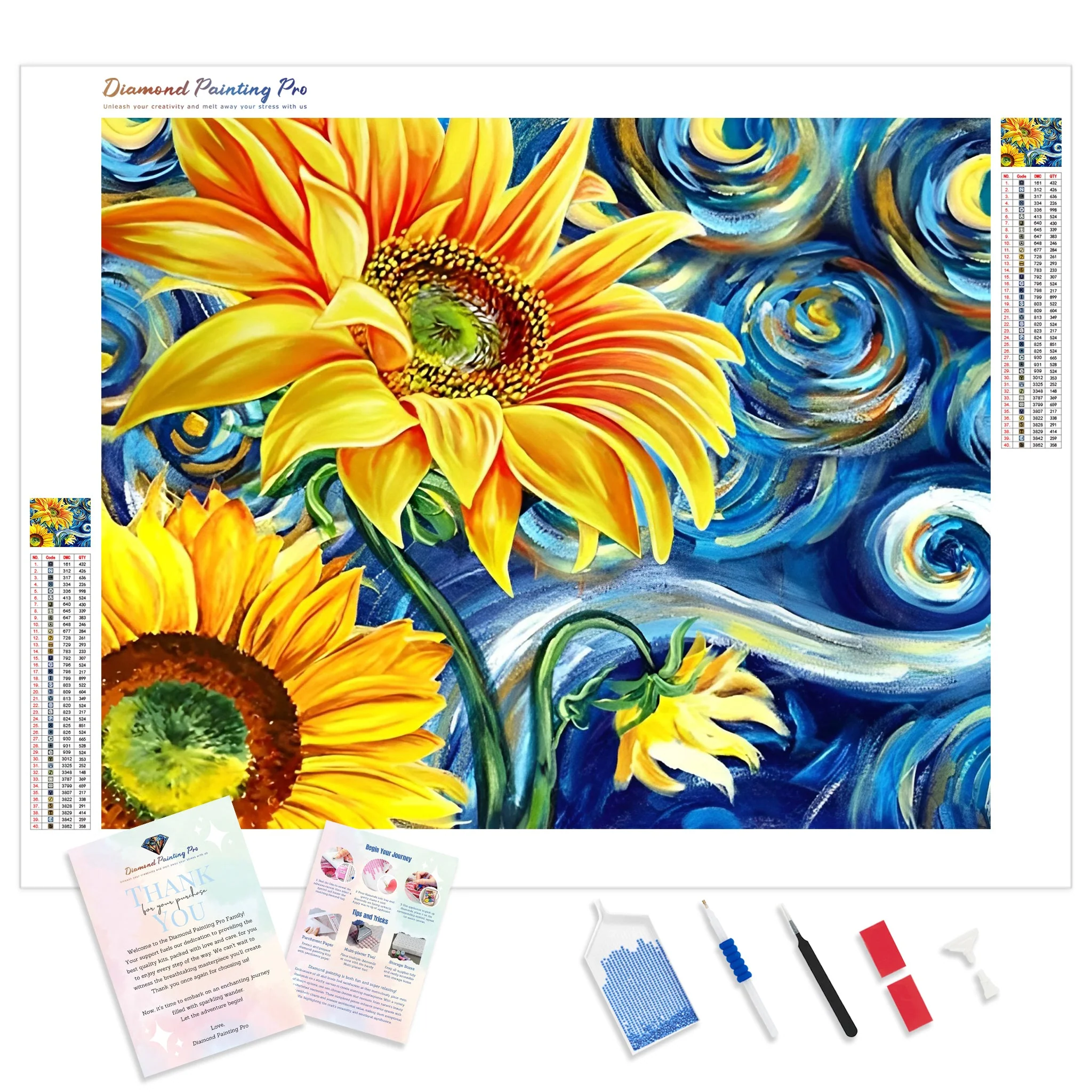 Sunflower Starry Night | Diamond Painting