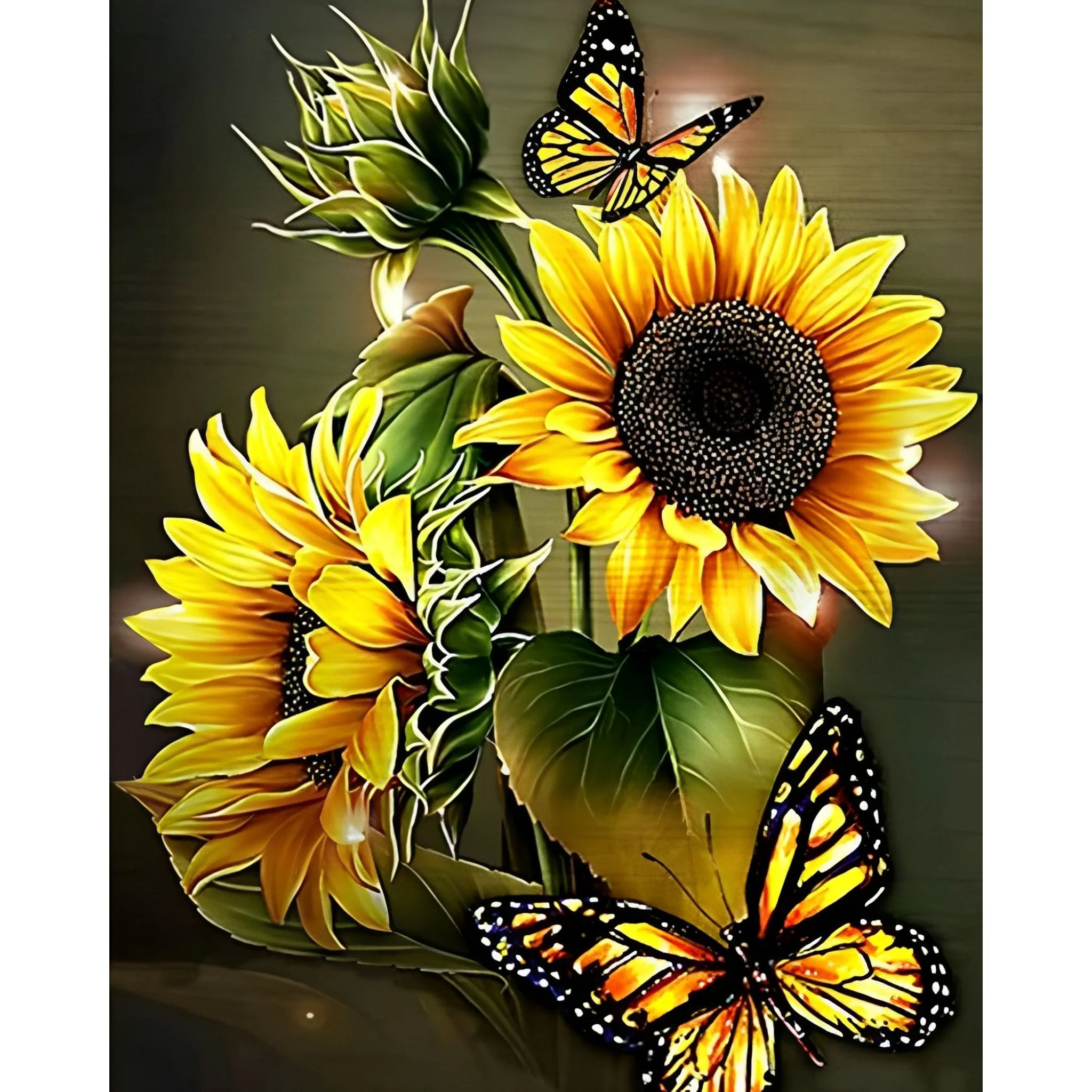 Sunflowers and Butterflies | Diamond Painting - Image 2