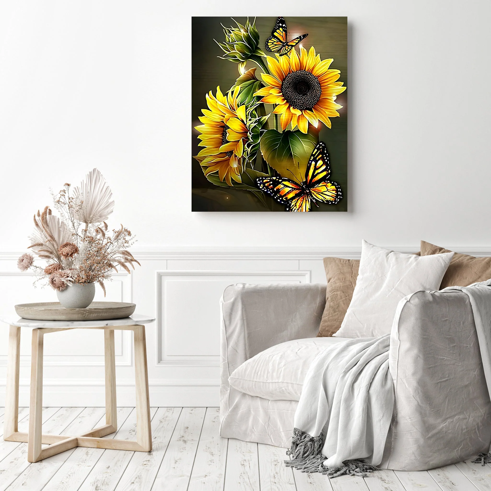 Sunflowers and Butterflies | Diamond Painting - Image 3