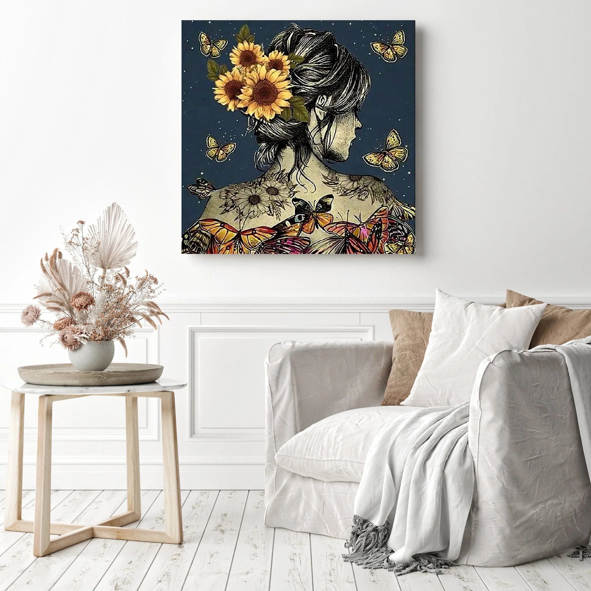 Sunflowers and Girl | Diamond Painting - Image 3