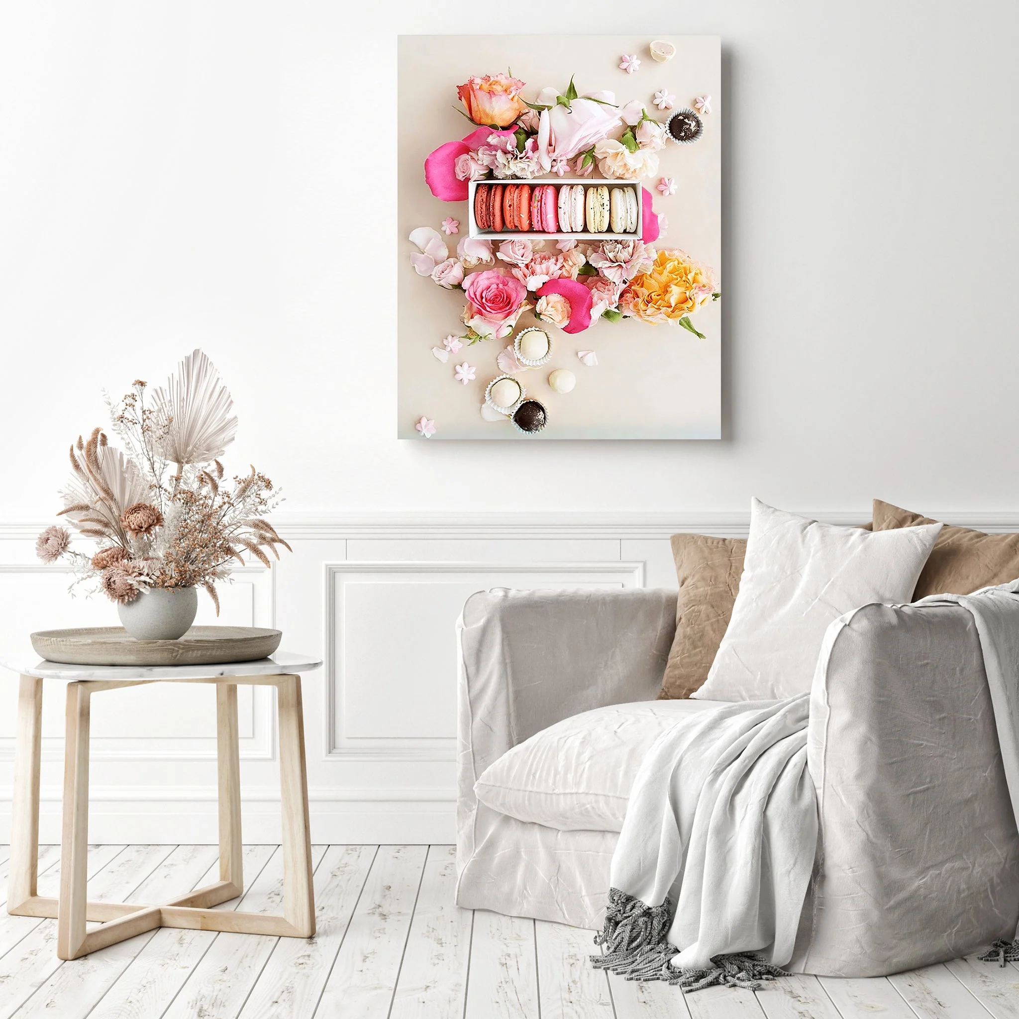 Pink Macarons with Flowers | Diamond Painting - Image 3