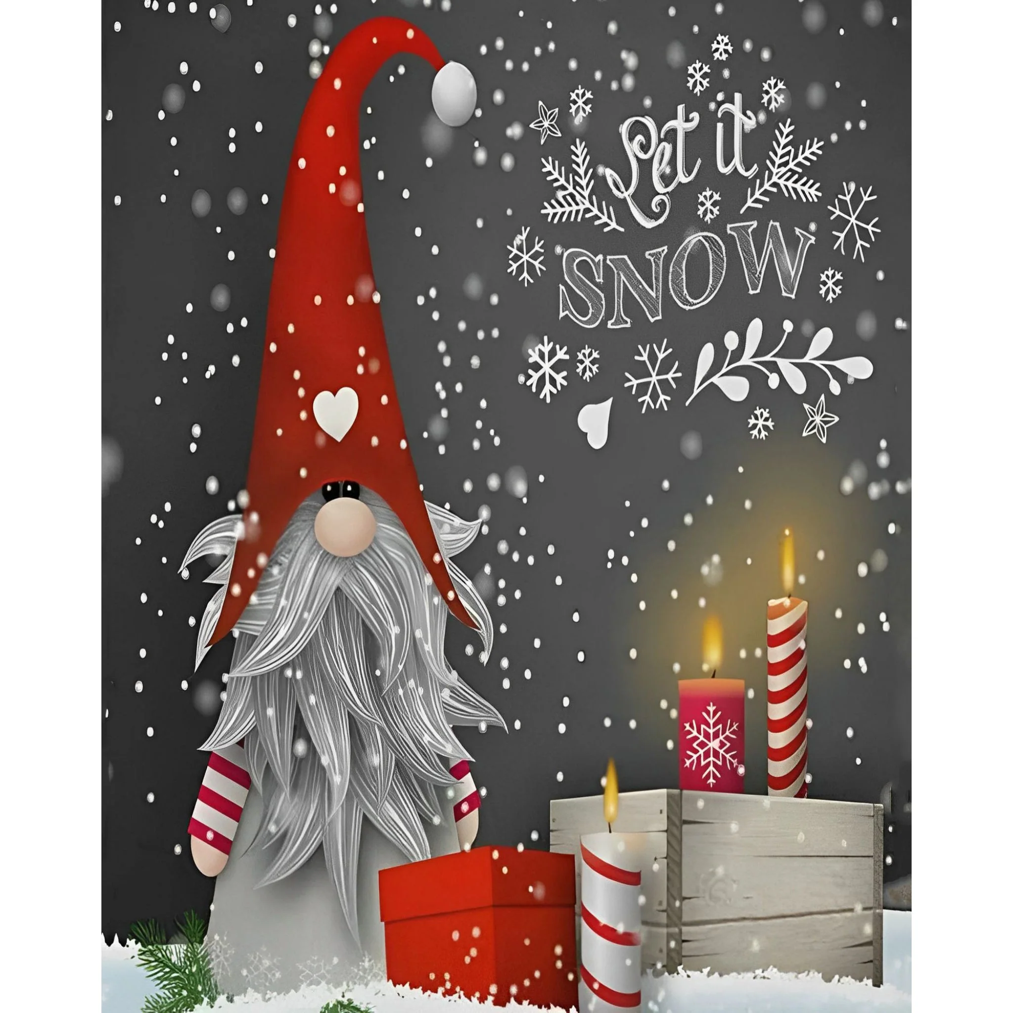 Christmas Snow Santa Claus Gnome | Diamond Painting - Image 2