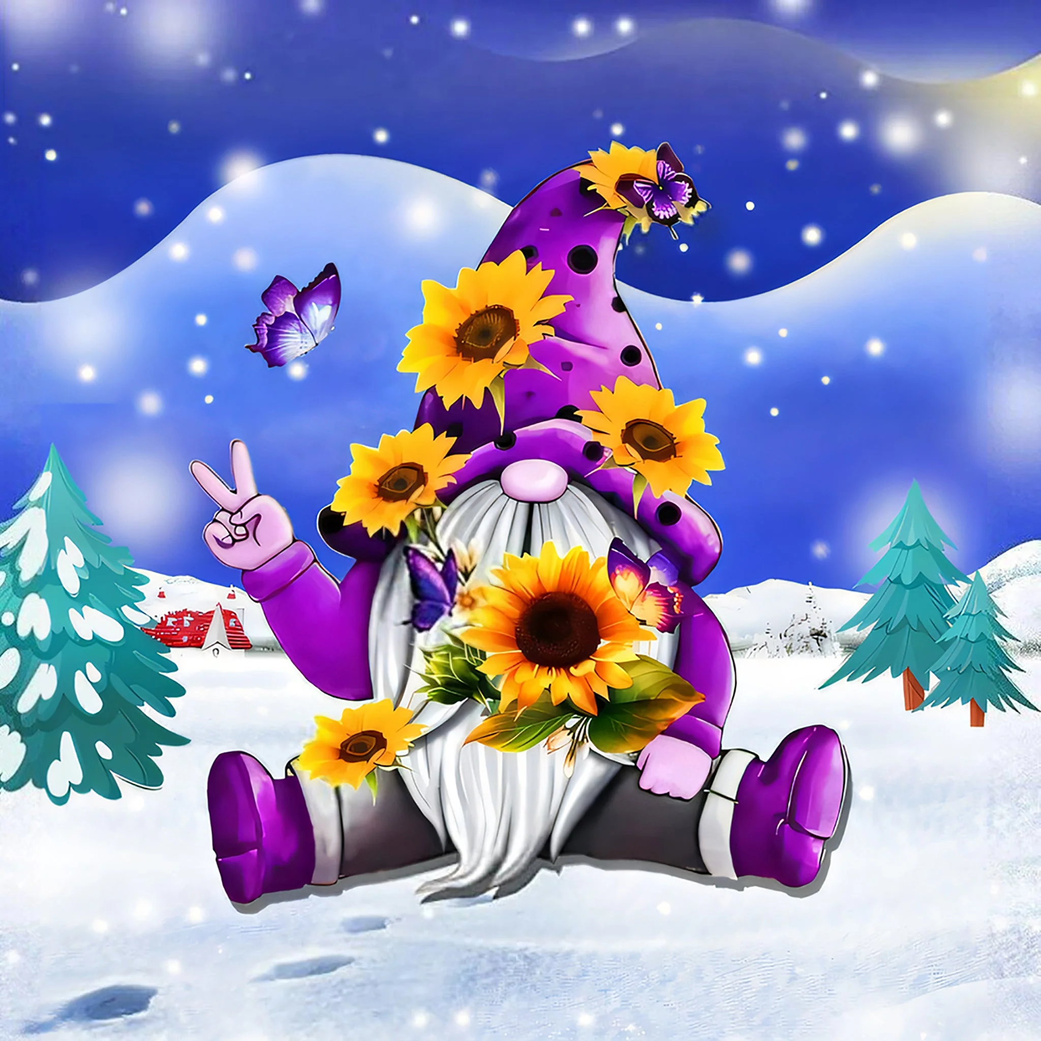 Snowy Gnome | Diamond Painting - Image 2