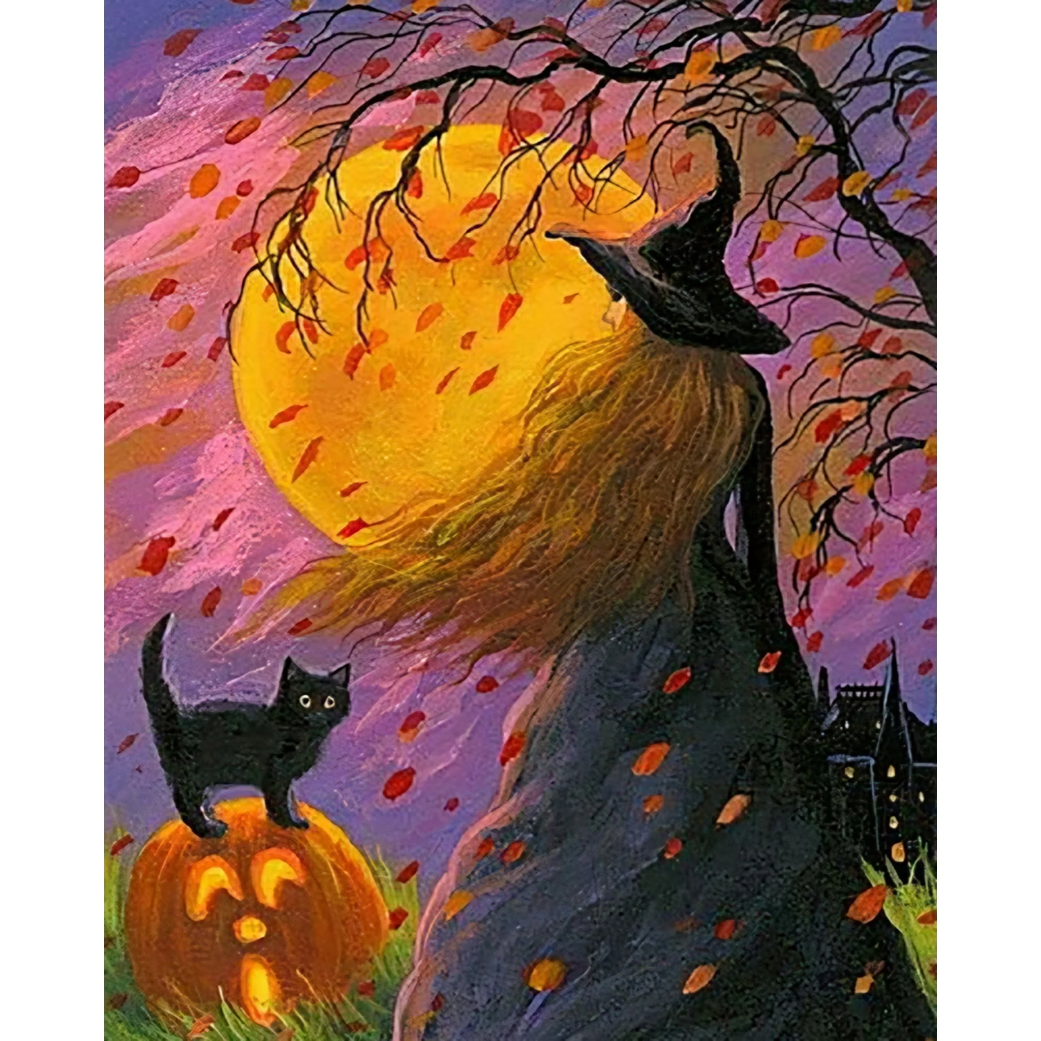 Witch and Cat | Diamond Painting - Image 2