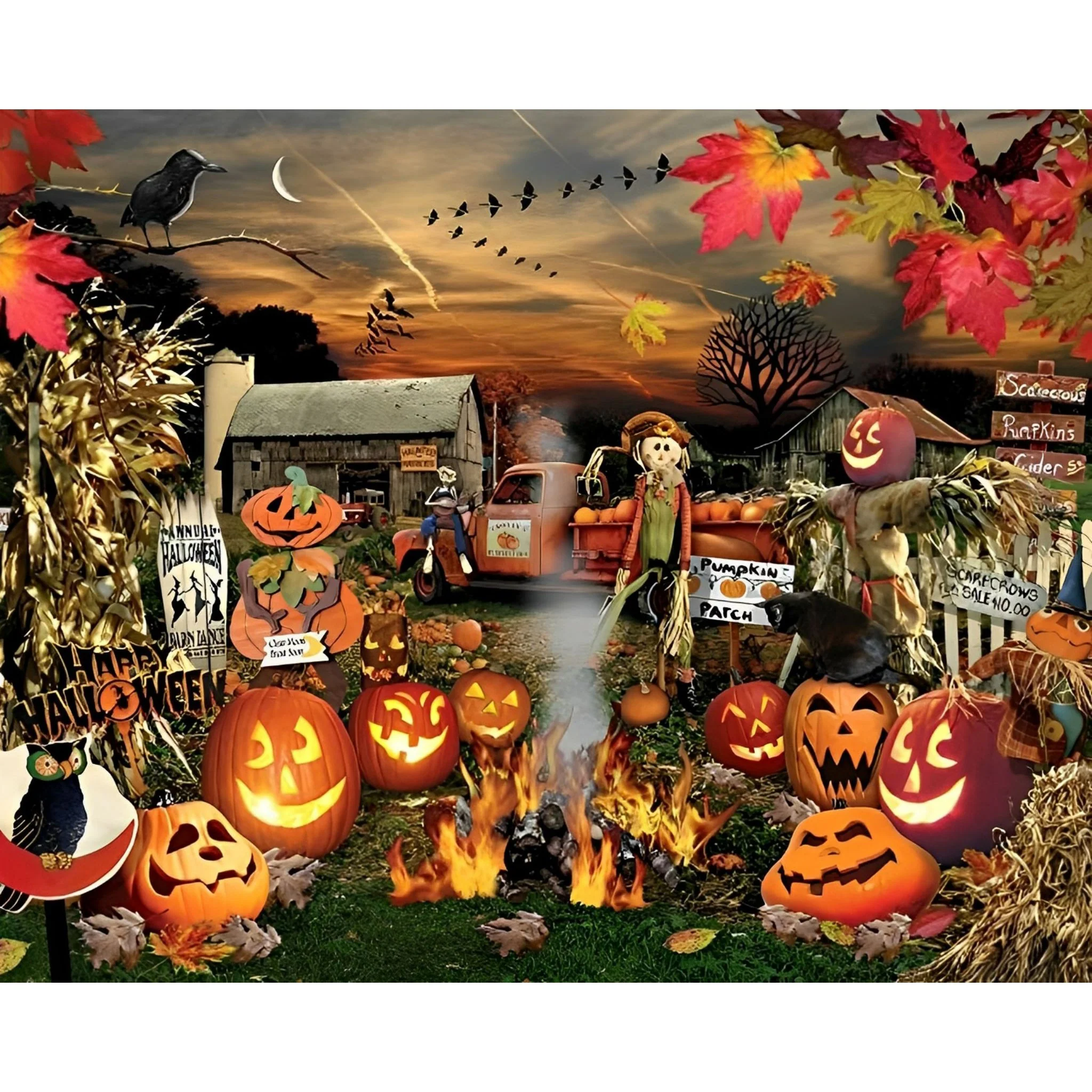 Halloween Pumpkin Scarecrow | Diamond Painting - Image 2