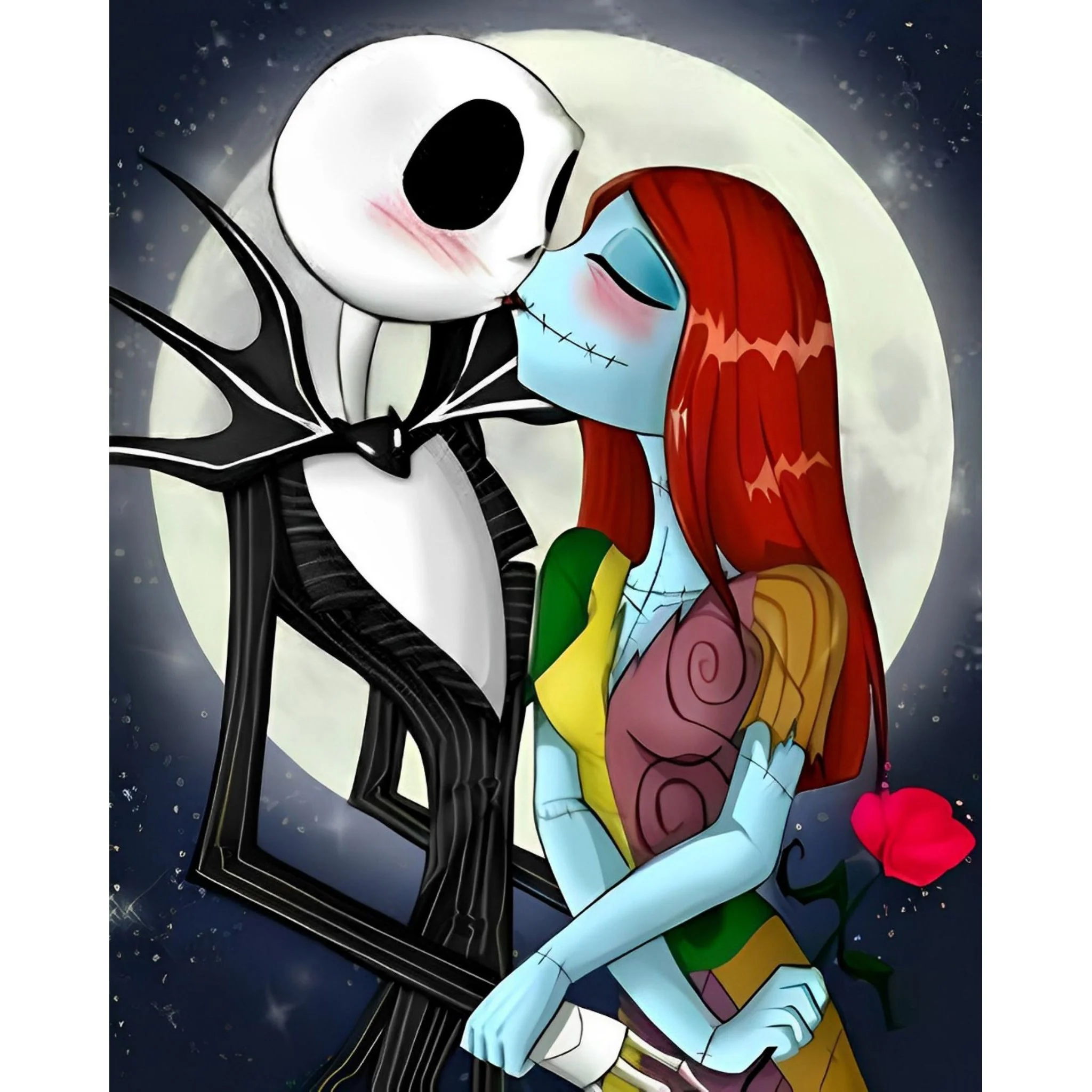 Jack and sally kiss | Diamond Painting - Image 2