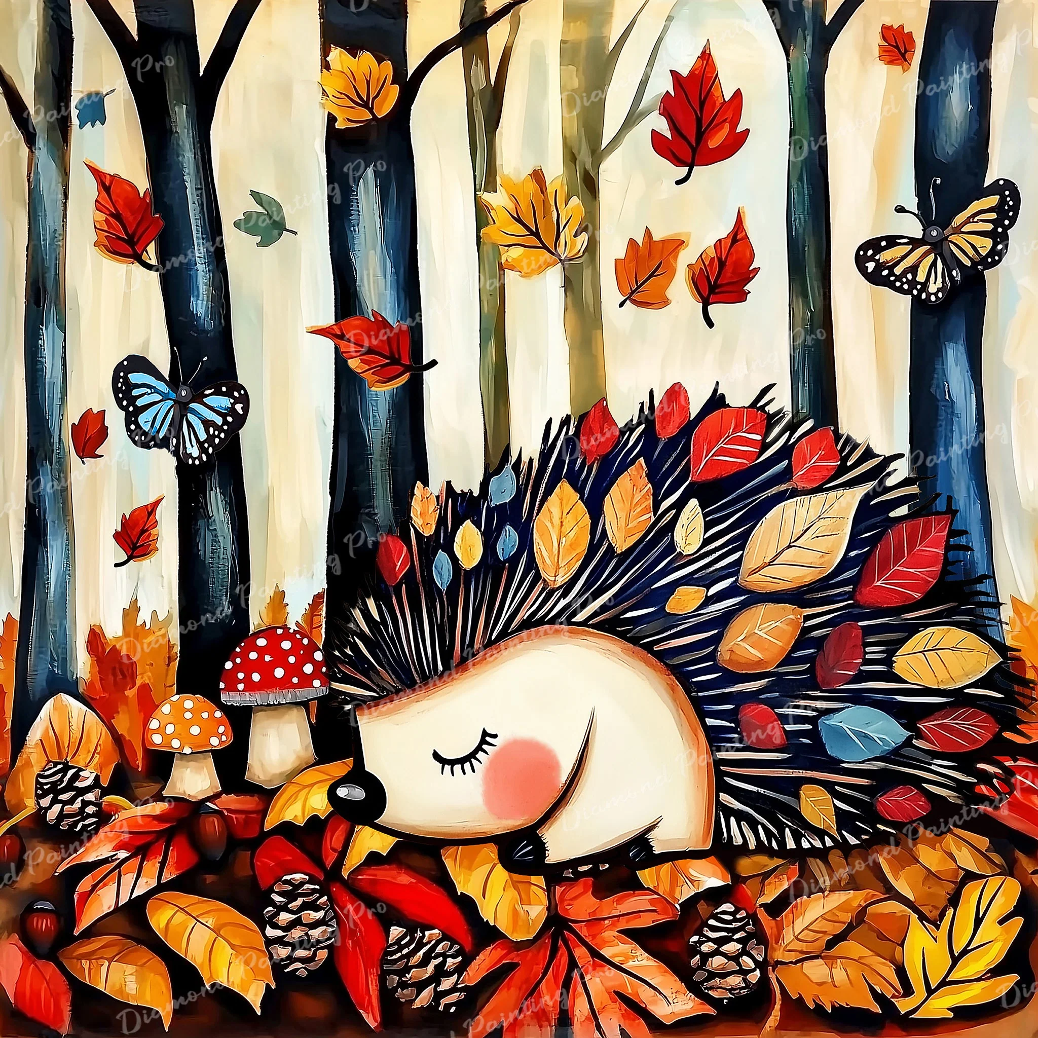 Hedgehog Autumn Hideaway | Diamond Painting - Image 2